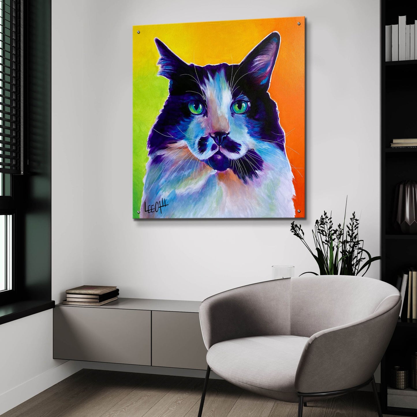 Epic Art 'Cat-ittude ' by Dawg Painter, Acrylic Glass Wall Art,36x36