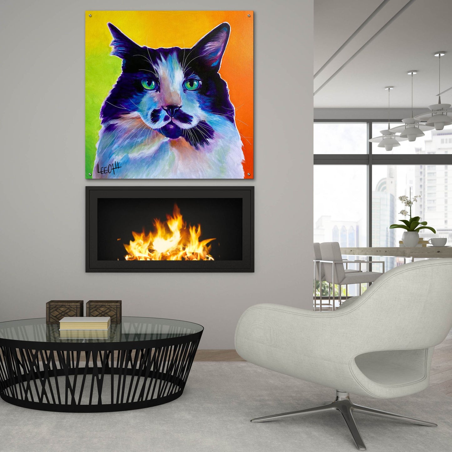 Epic Art 'Cat-ittude ' by Dawg Painter, Acrylic Glass Wall Art,36x36