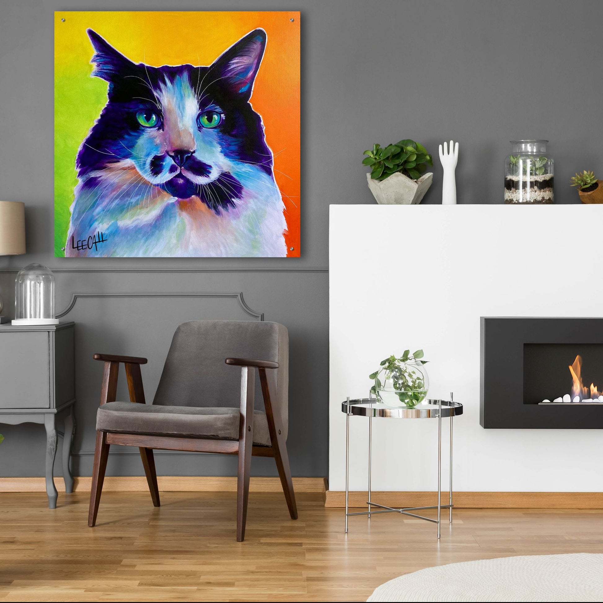 Epic Art 'Cat-ittude ' by Dawg Painter, Acrylic Glass Wall Art,36x36