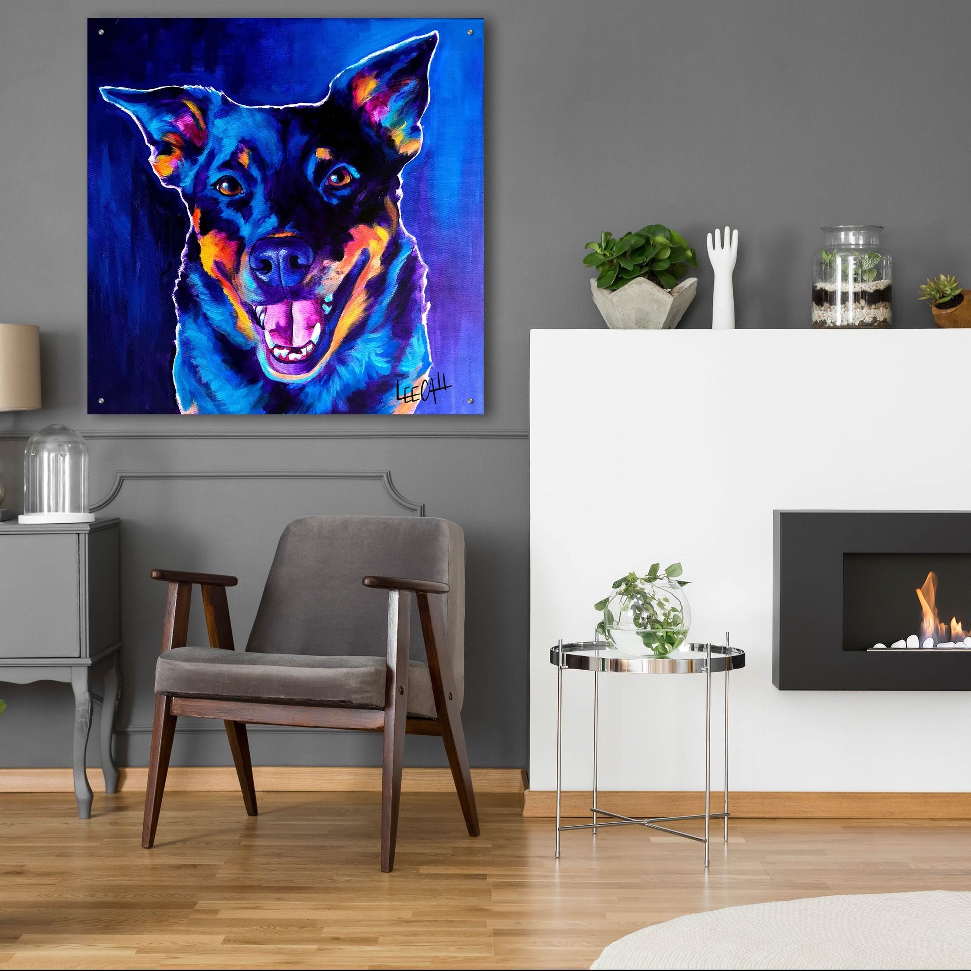 Epic Art 'Rocky' by Dawg Painter, Acrylic Glass Wall Art,36x36