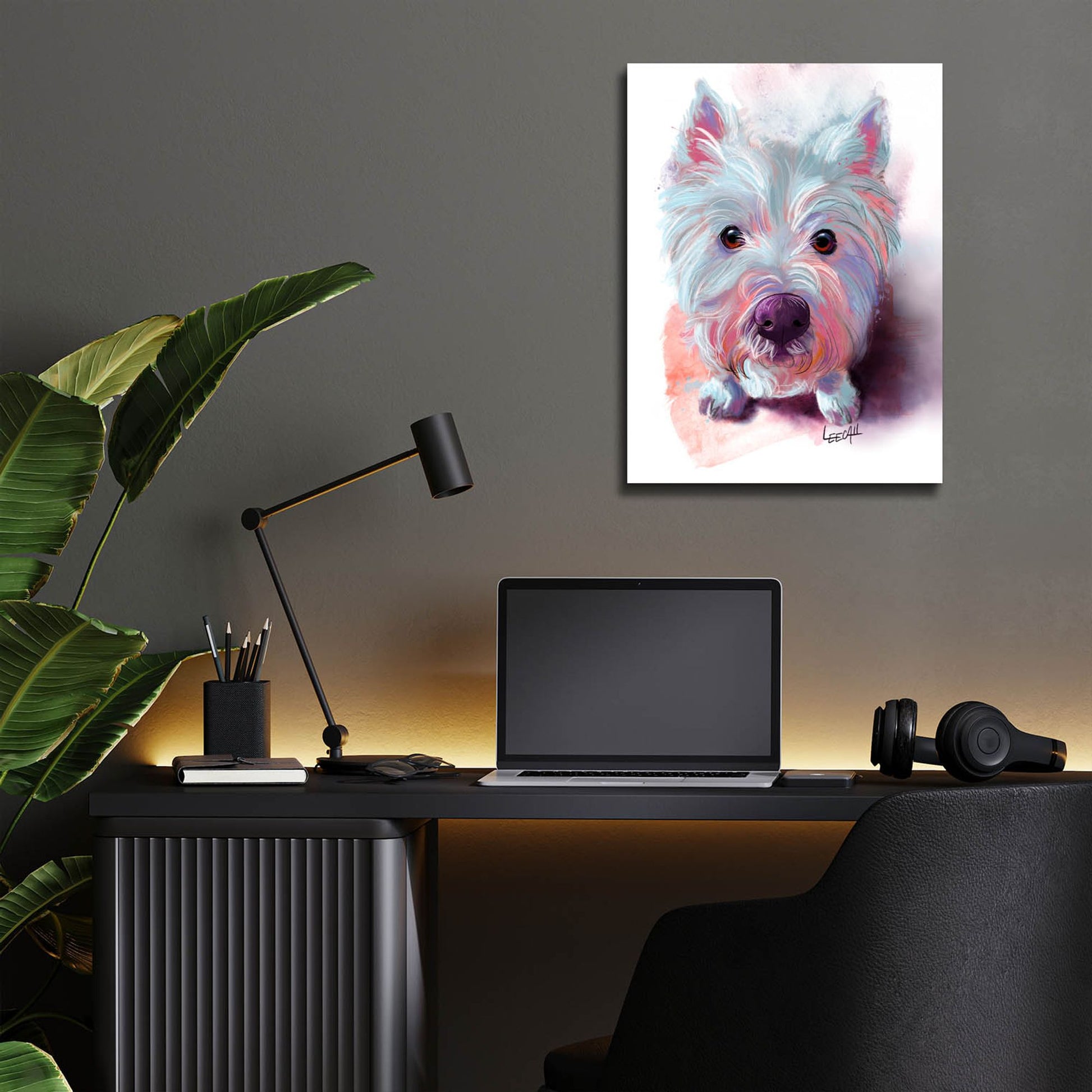 Epic Art 'Lily The Westie2 by Dawg Painter, Acrylic Glass Wall Art,12x16