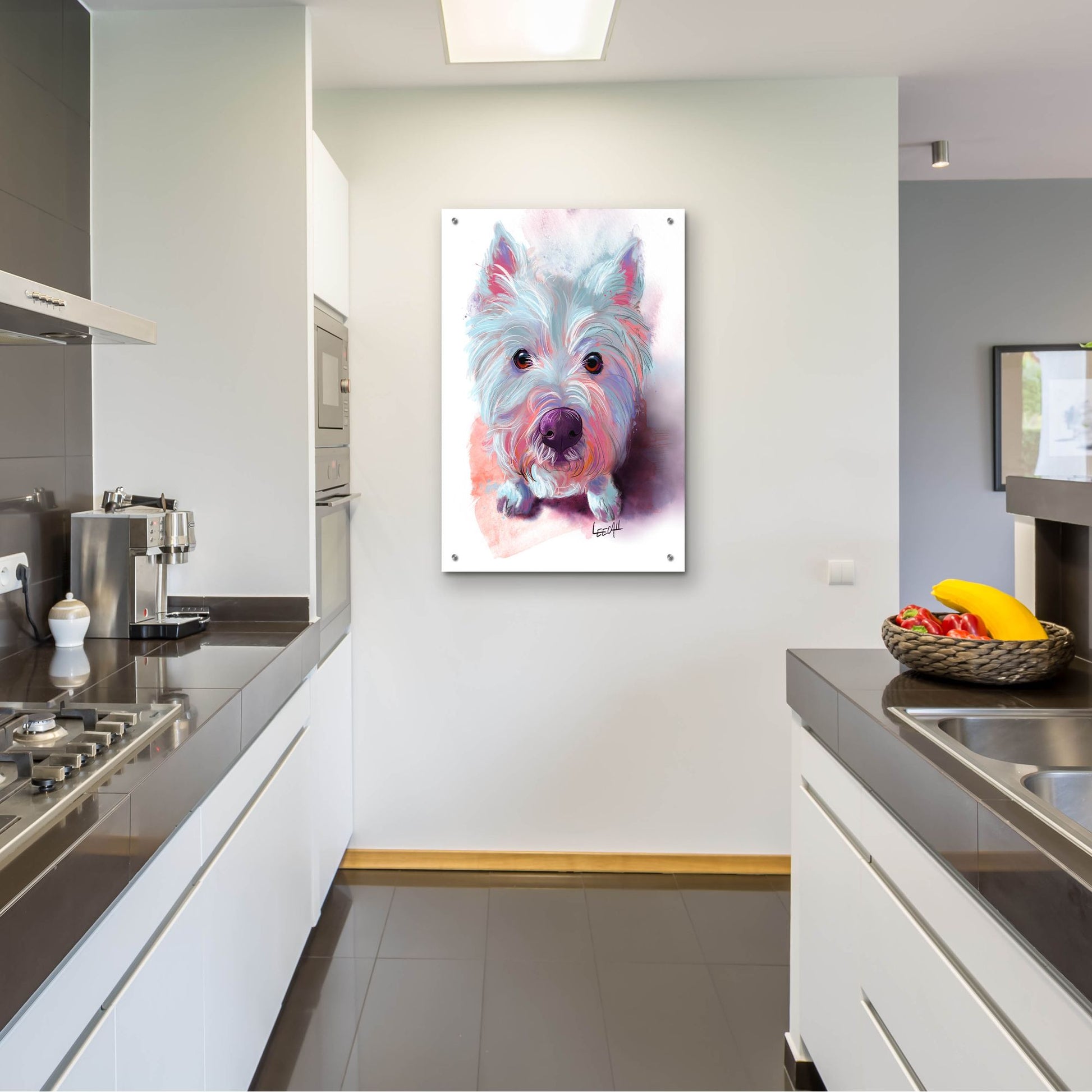 Epic Art 'Lily The Westie2 by Dawg Painter, Acrylic Glass Wall Art,24x36