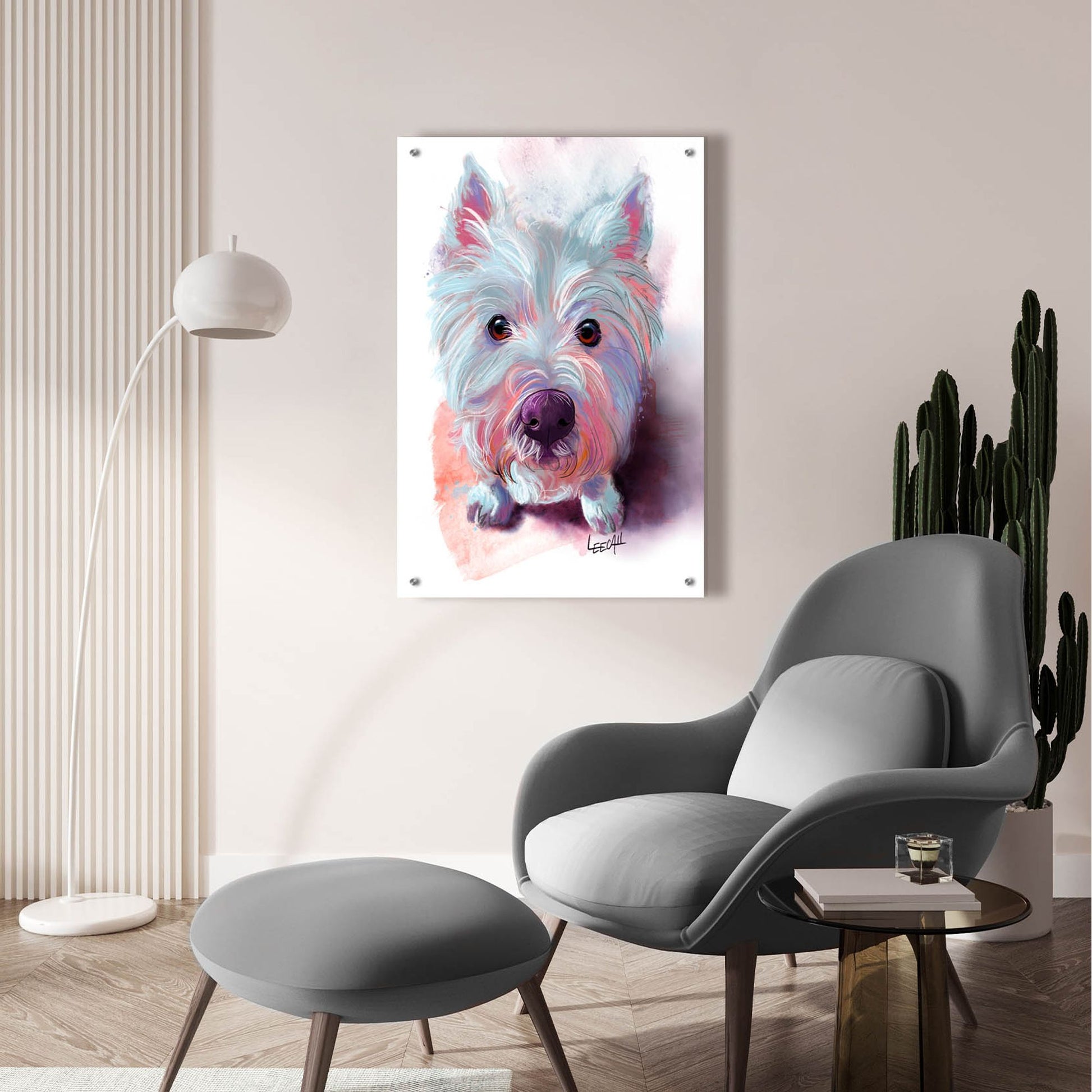 Epic Art 'Lily The Westie2 by Dawg Painter, Acrylic Glass Wall Art,24x36