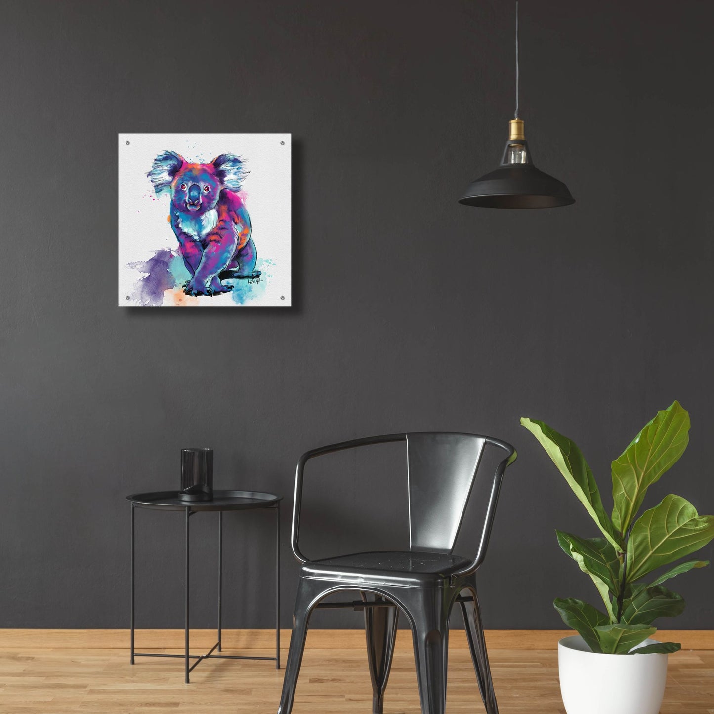 Epic Art 'Rainbow Koala2 by Dawg Painter, Acrylic Glass Wall Art,24x24