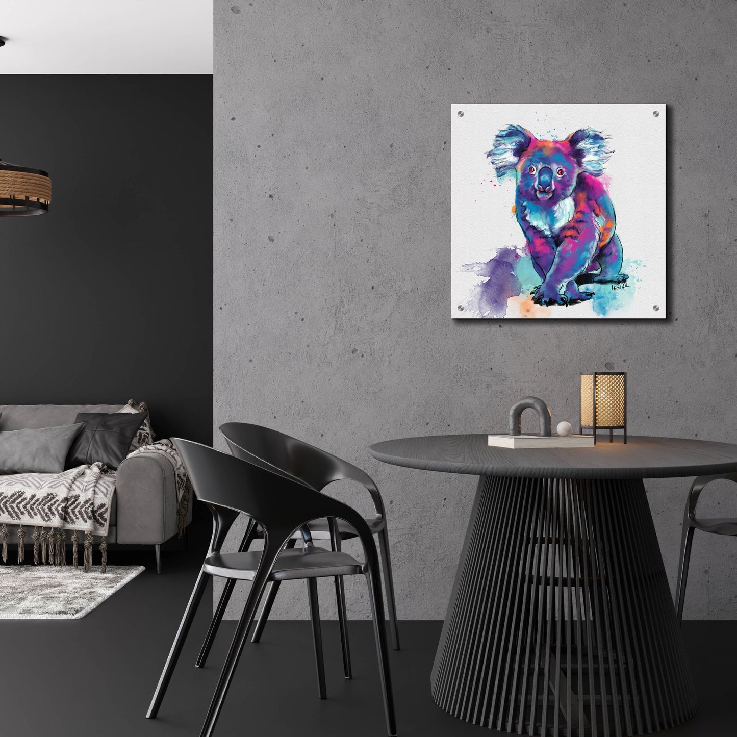 Epic Art 'Rainbow Koala2 by Dawg Painter, Acrylic Glass Wall Art,24x24