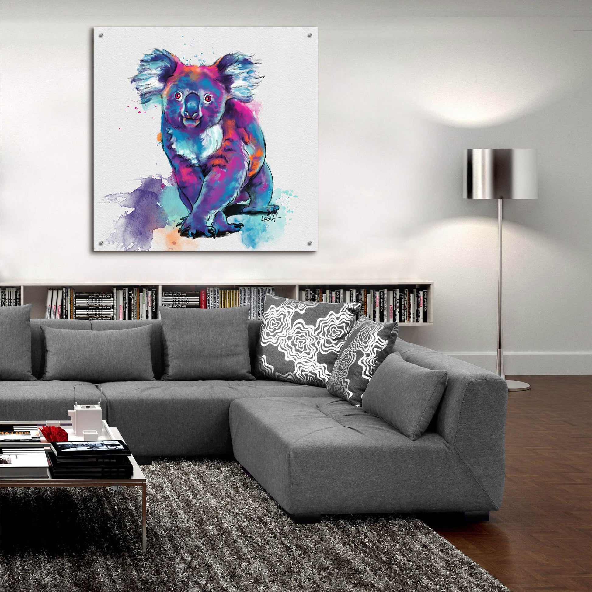 Epic Art 'Rainbow Koala2 by Dawg Painter, Acrylic Glass Wall Art,36x36