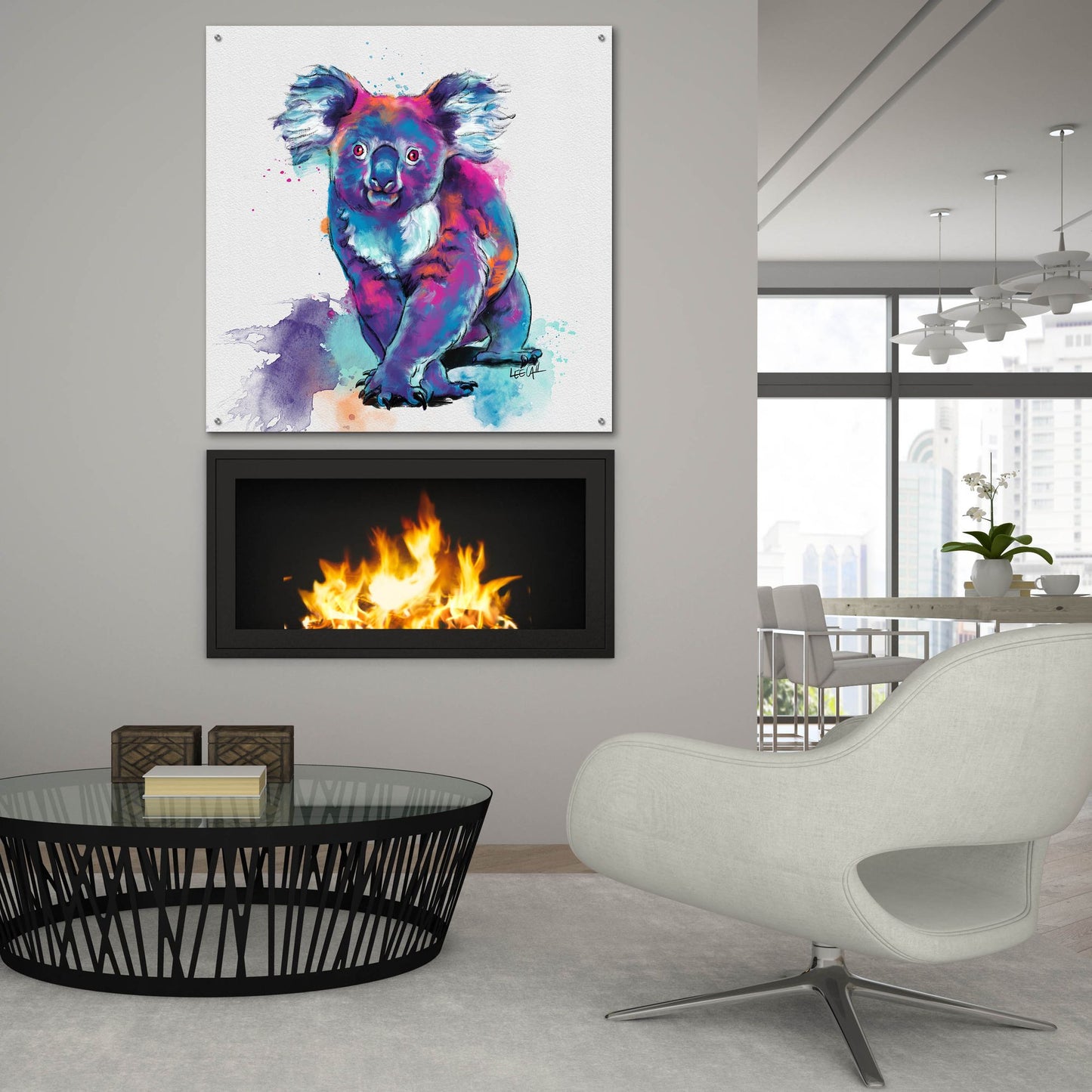 Epic Art 'Rainbow Koala2 by Dawg Painter, Acrylic Glass Wall Art,36x36