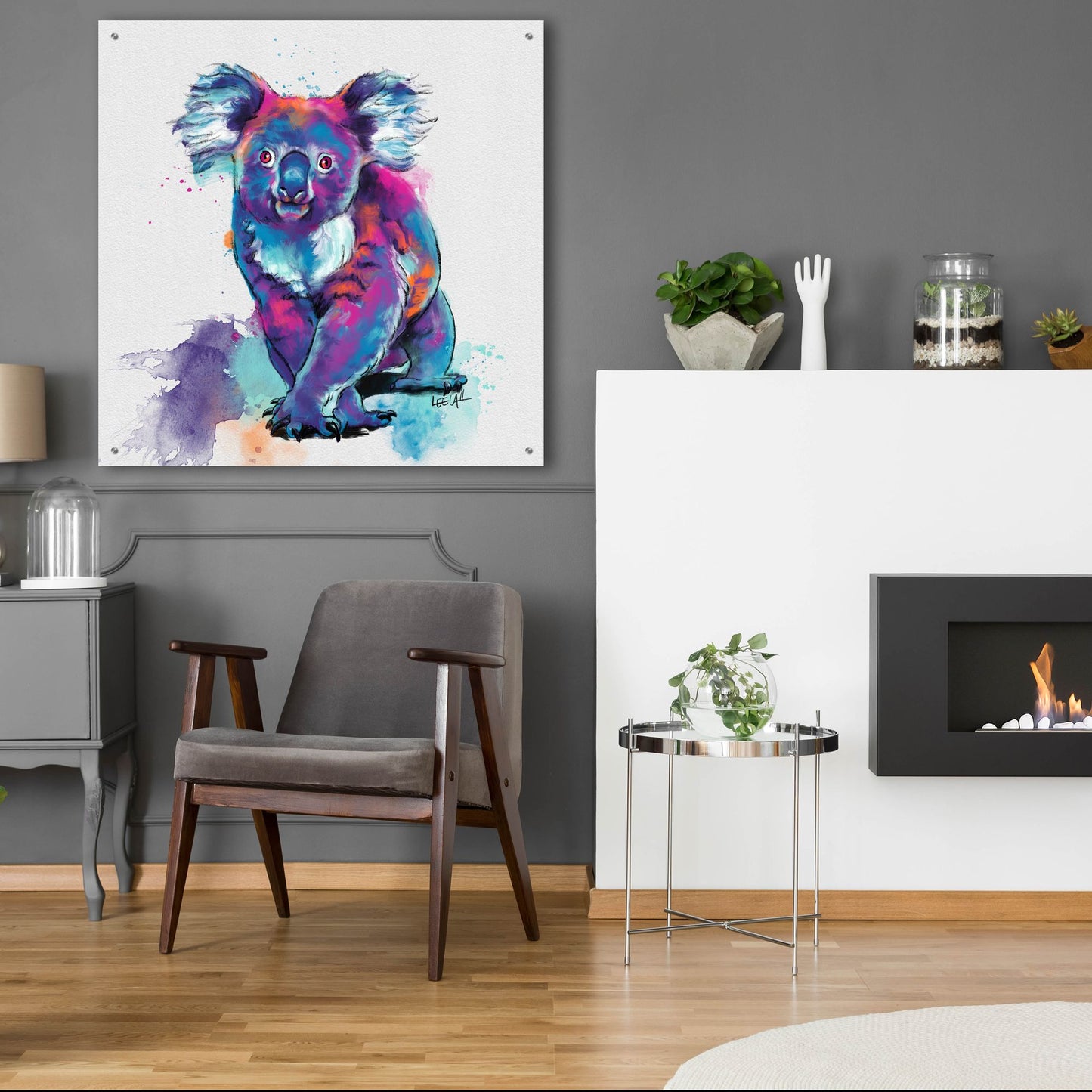 Epic Art 'Rainbow Koala2 by Dawg Painter, Acrylic Glass Wall Art,36x36