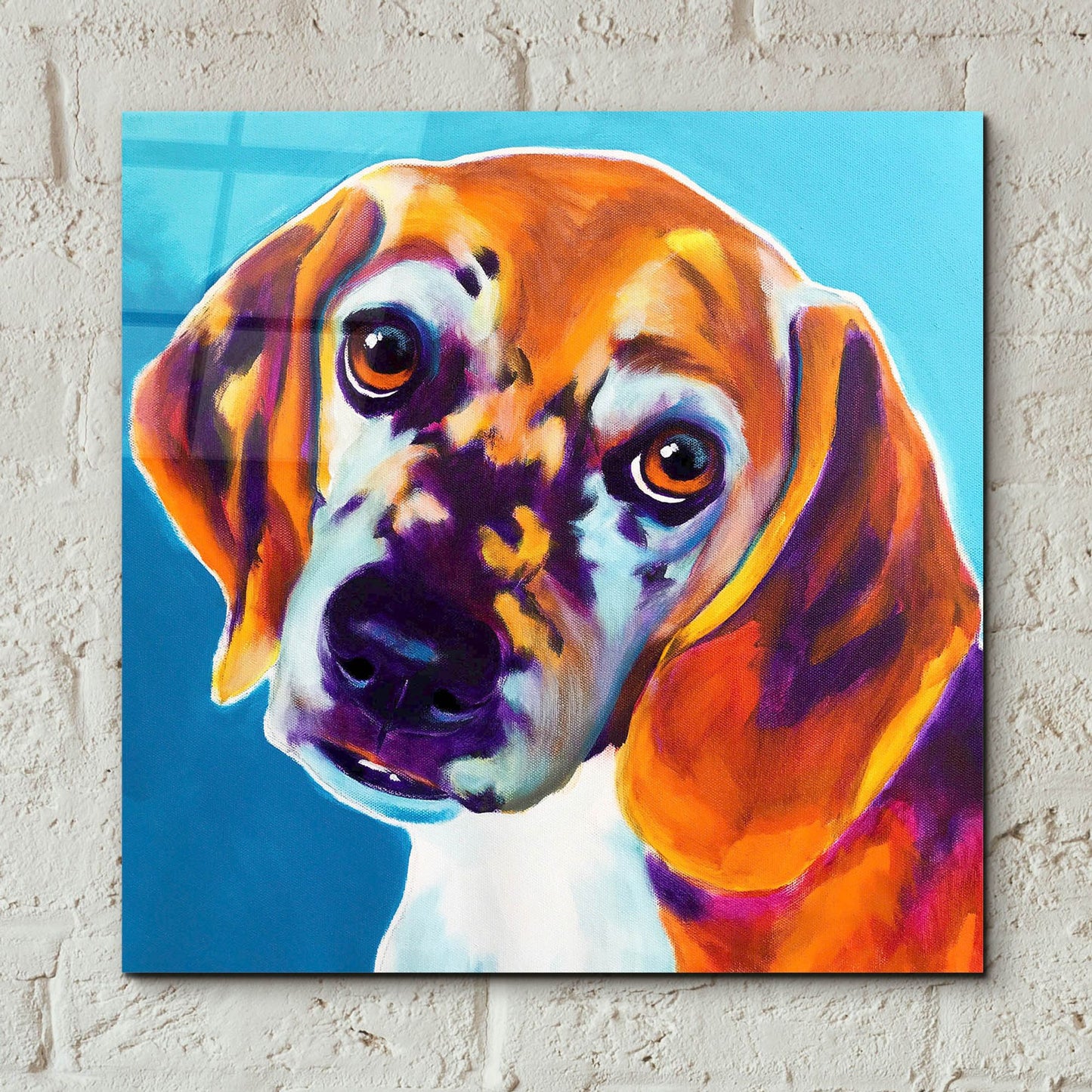 Epic Art 'Beagle - Bj2 by Dawg Painter, Acrylic Glass Wall Art,12x12