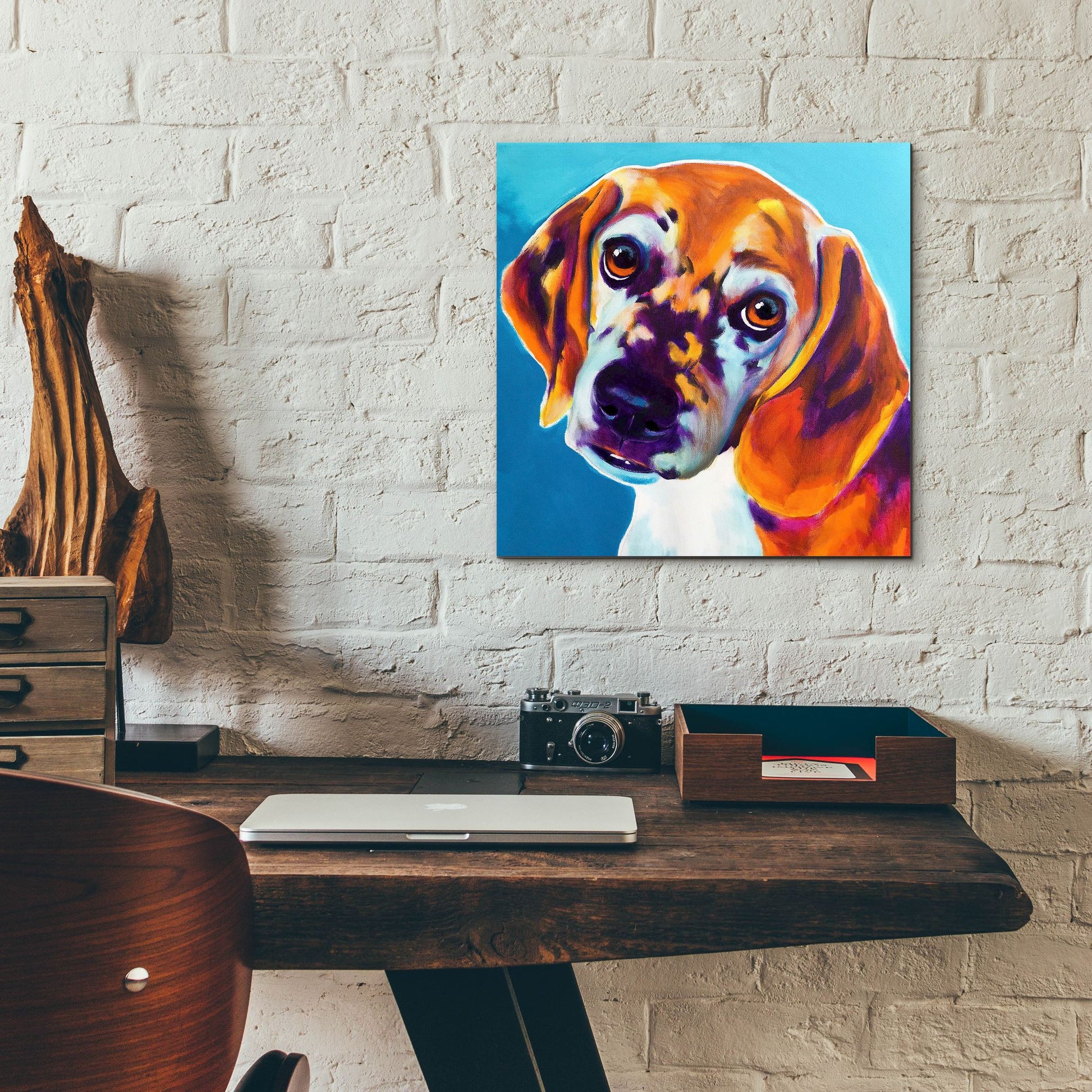 Epic Art 'Beagle - Bj2 by Dawg Painter, Acrylic Glass Wall Art,12x12