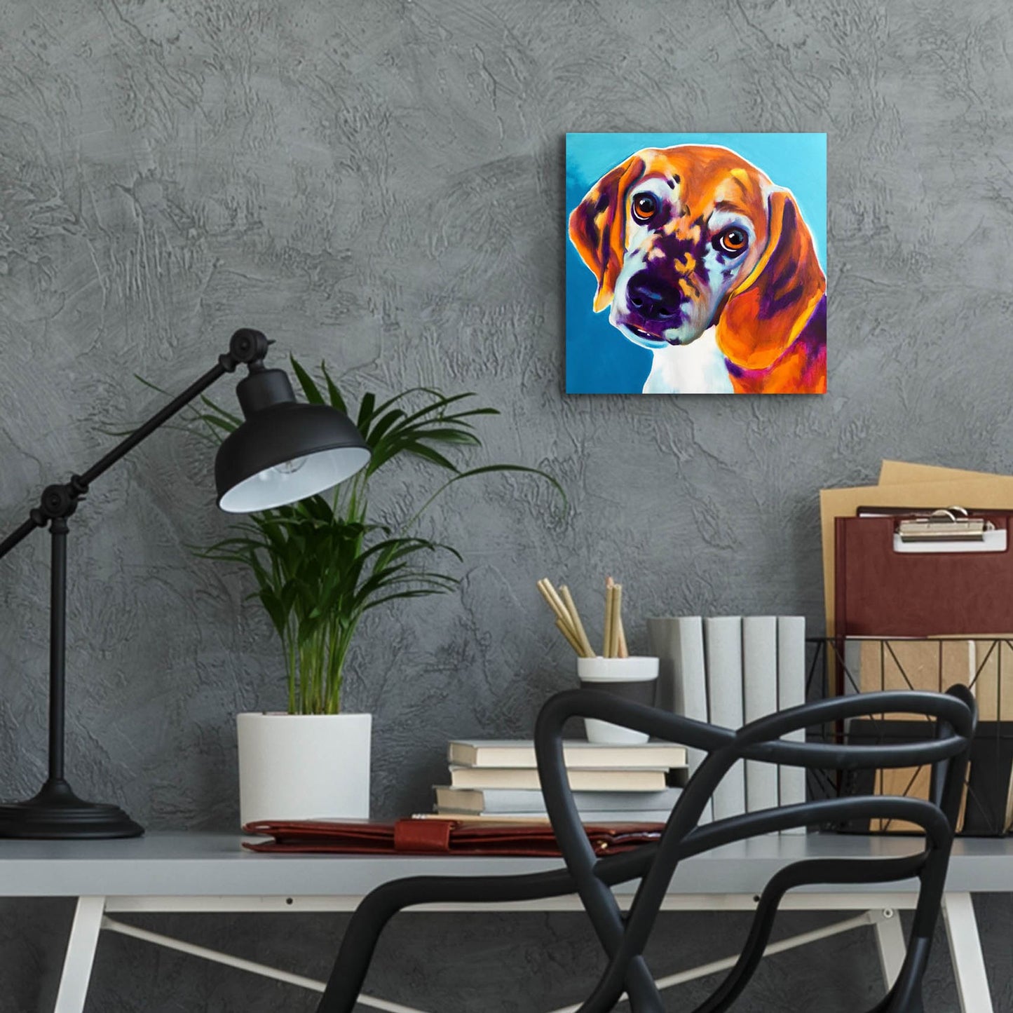 Epic Art 'Beagle - Bj2 by Dawg Painter, Acrylic Glass Wall Art,12x12