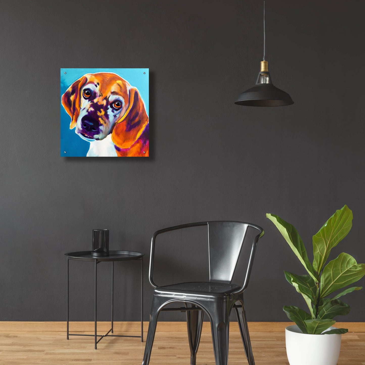 Epic Art 'Beagle - Bj2 by Dawg Painter, Acrylic Glass Wall Art,24x24