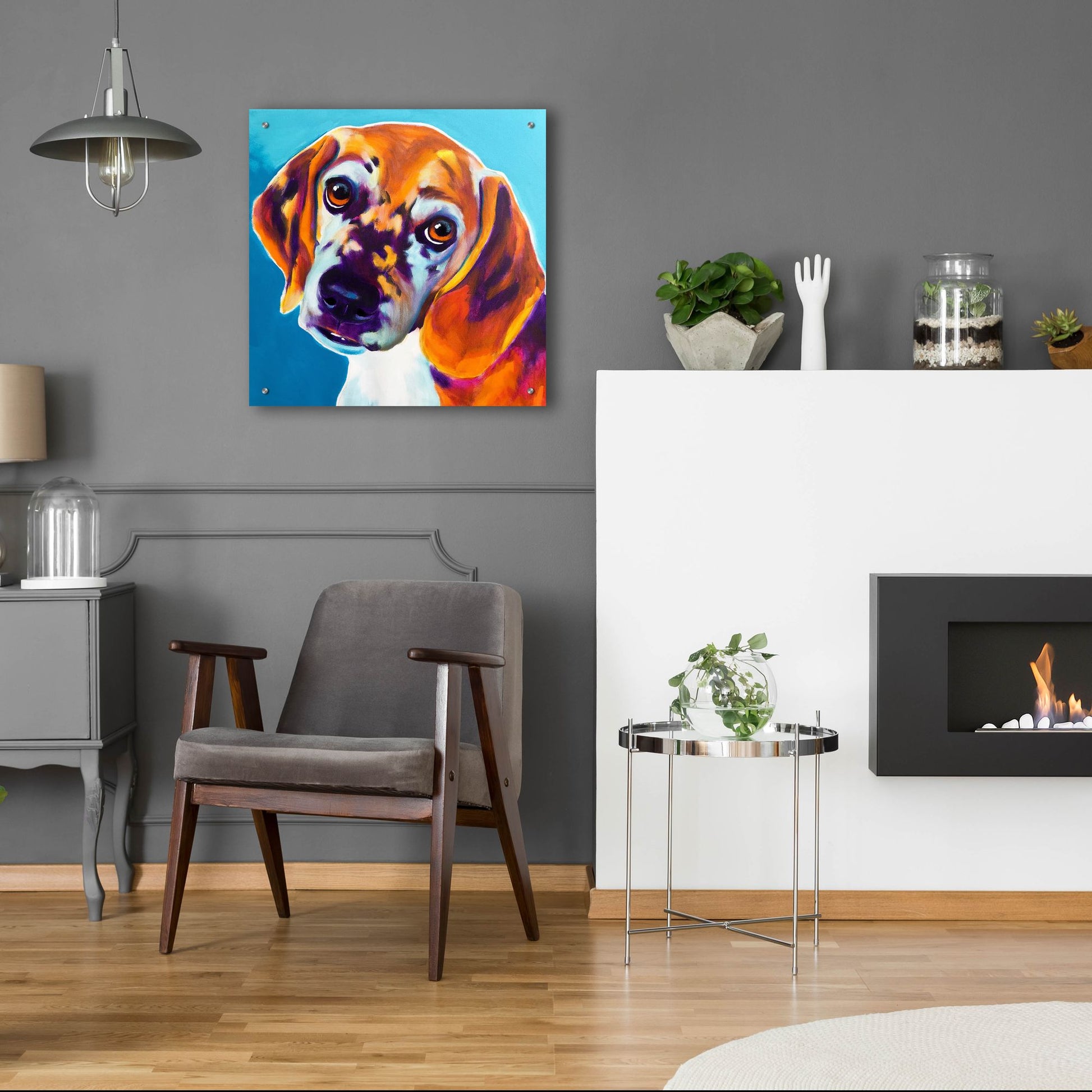 Epic Art 'Beagle - Bj2 by Dawg Painter, Acrylic Glass Wall Art,24x24