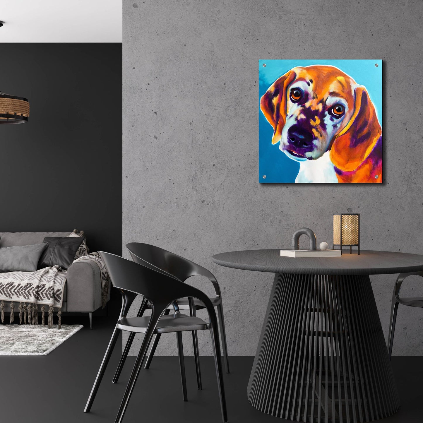 Epic Art 'Beagle - Bj2 by Dawg Painter, Acrylic Glass Wall Art,24x24