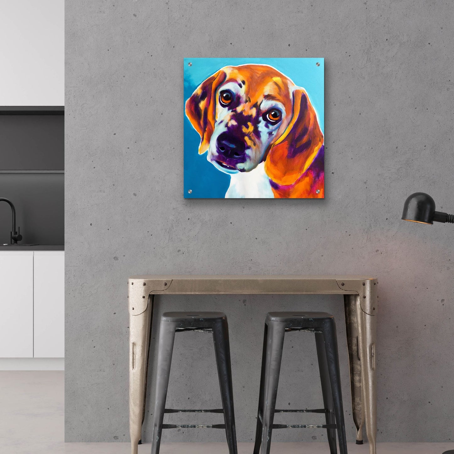 Epic Art 'Beagle - Bj2 by Dawg Painter, Acrylic Glass Wall Art,24x24