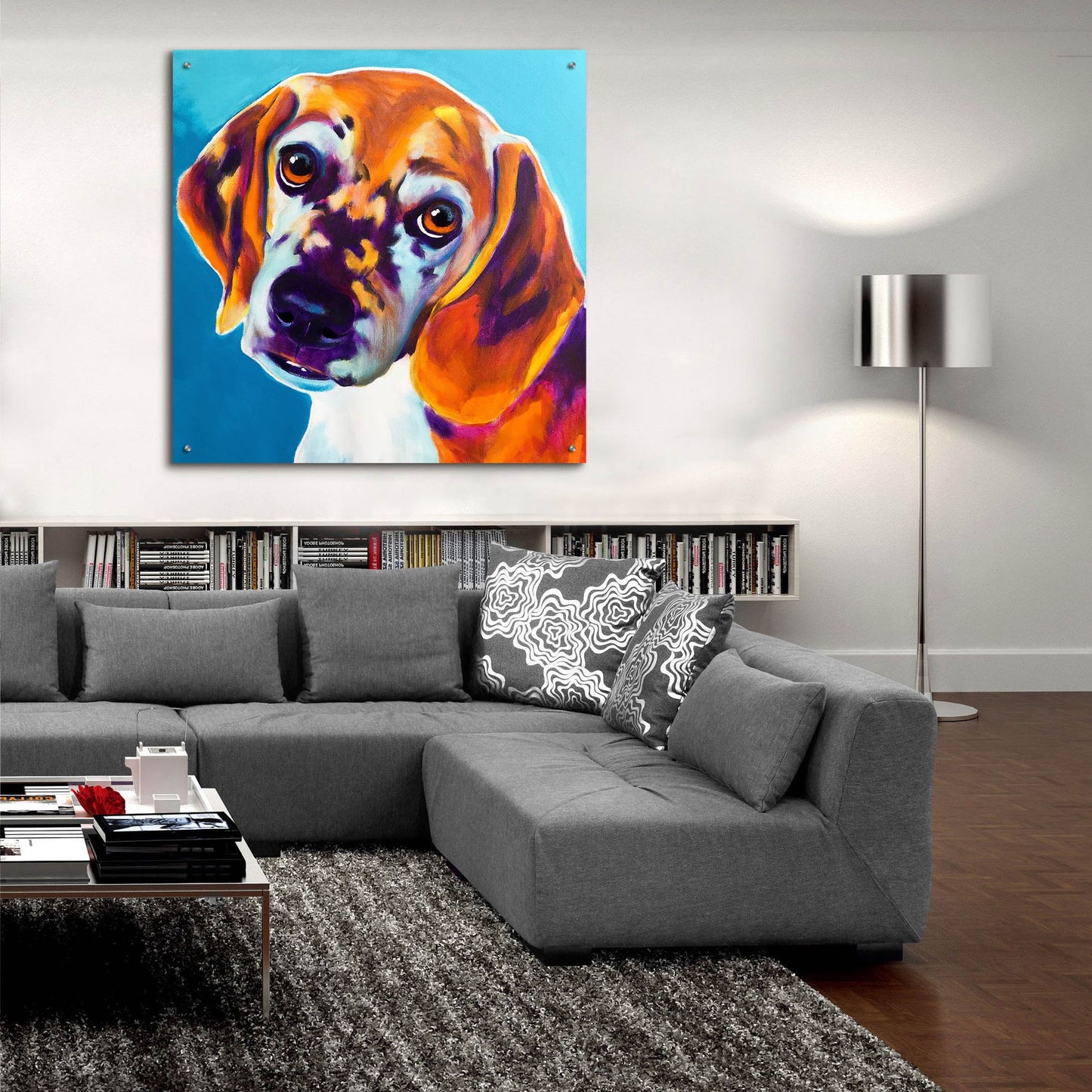 Epic Art 'Beagle - Bj2 by Dawg Painter, Acrylic Glass Wall Art,36x36