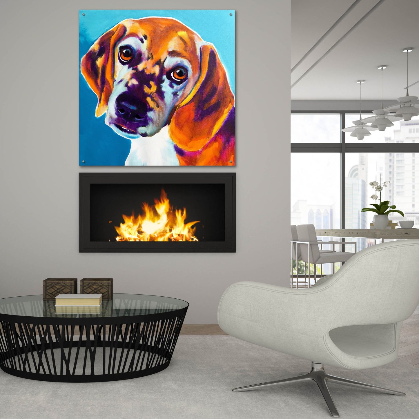 Epic Art 'Beagle - Bj2 by Dawg Painter, Acrylic Glass Wall Art,36x36