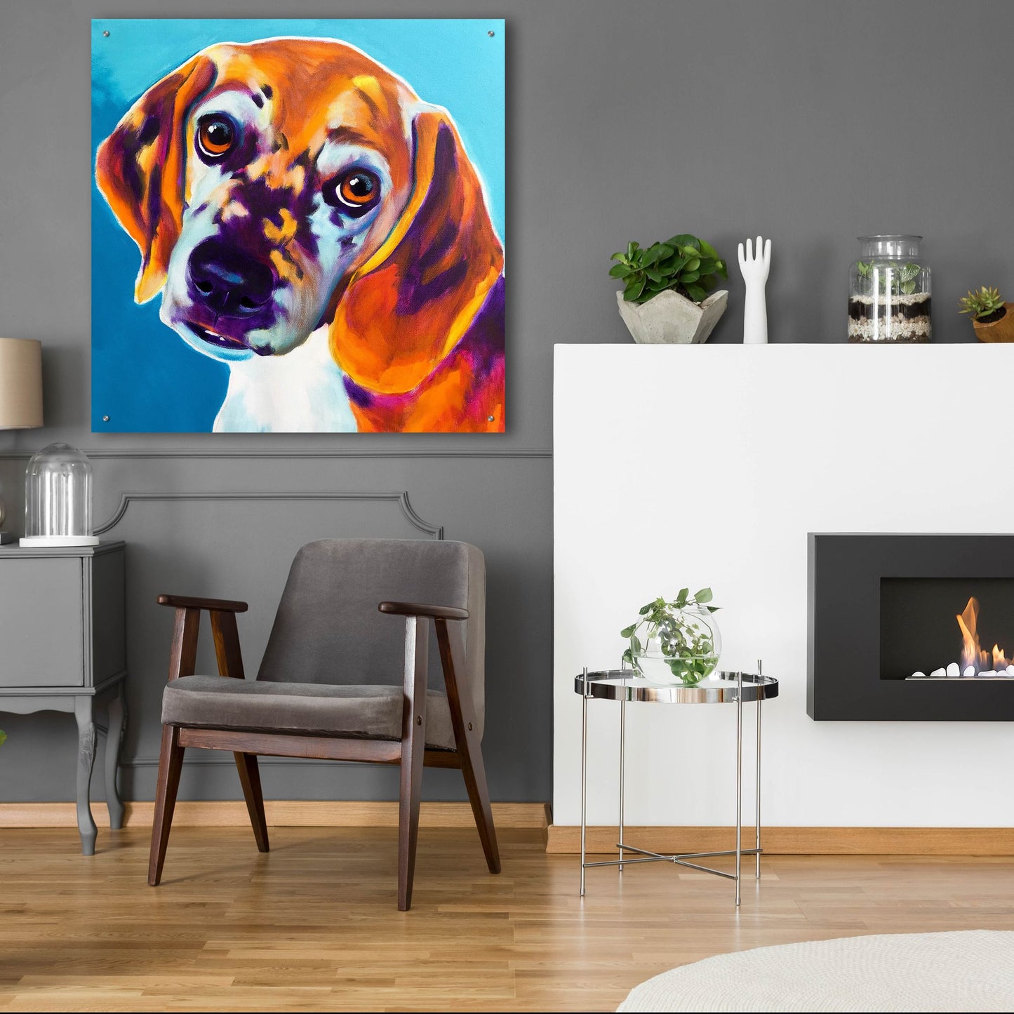 Epic Art 'Beagle - Bj2 by Dawg Painter, Acrylic Glass Wall Art,36x36