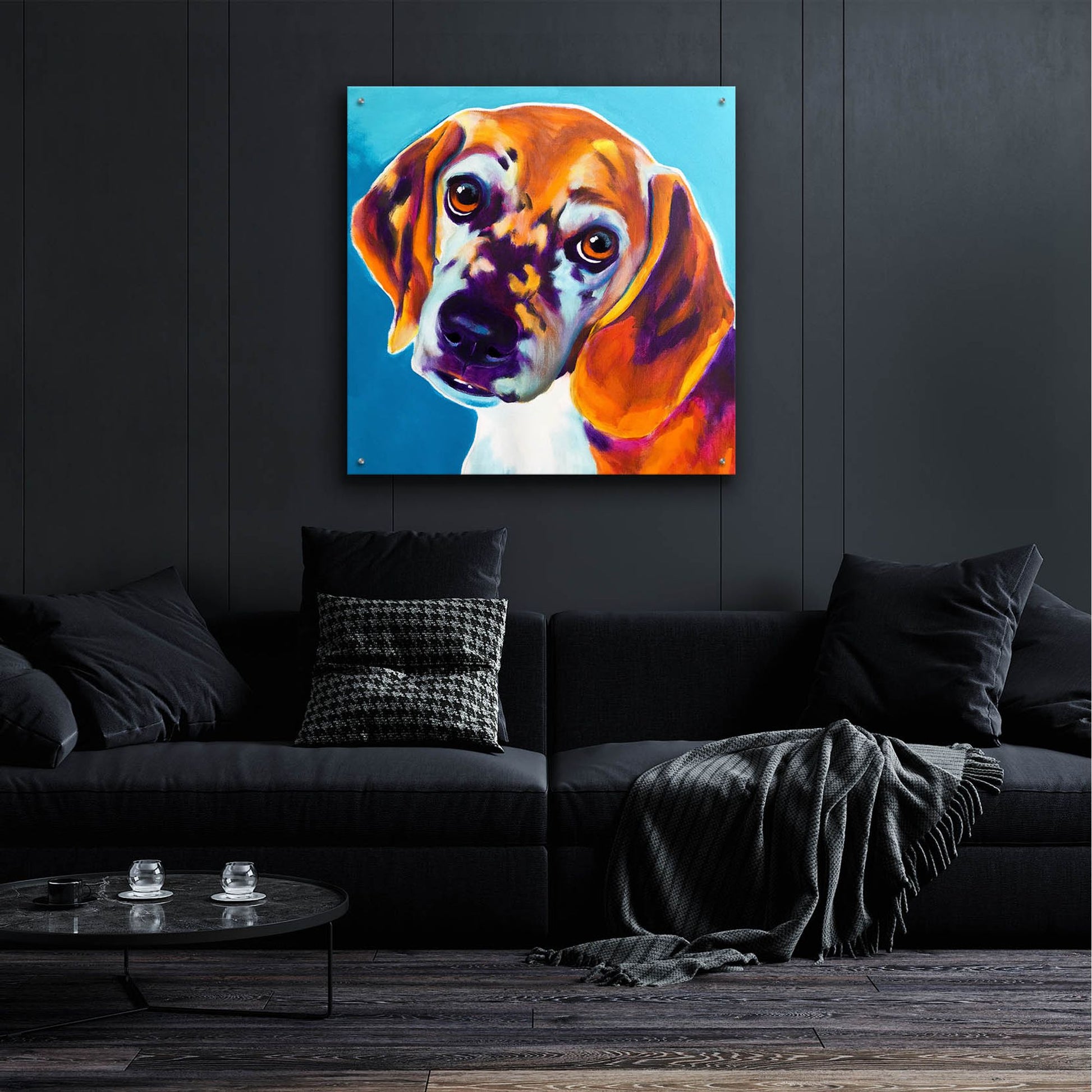 Epic Art 'Beagle - Bj2 by Dawg Painter, Acrylic Glass Wall Art,36x36