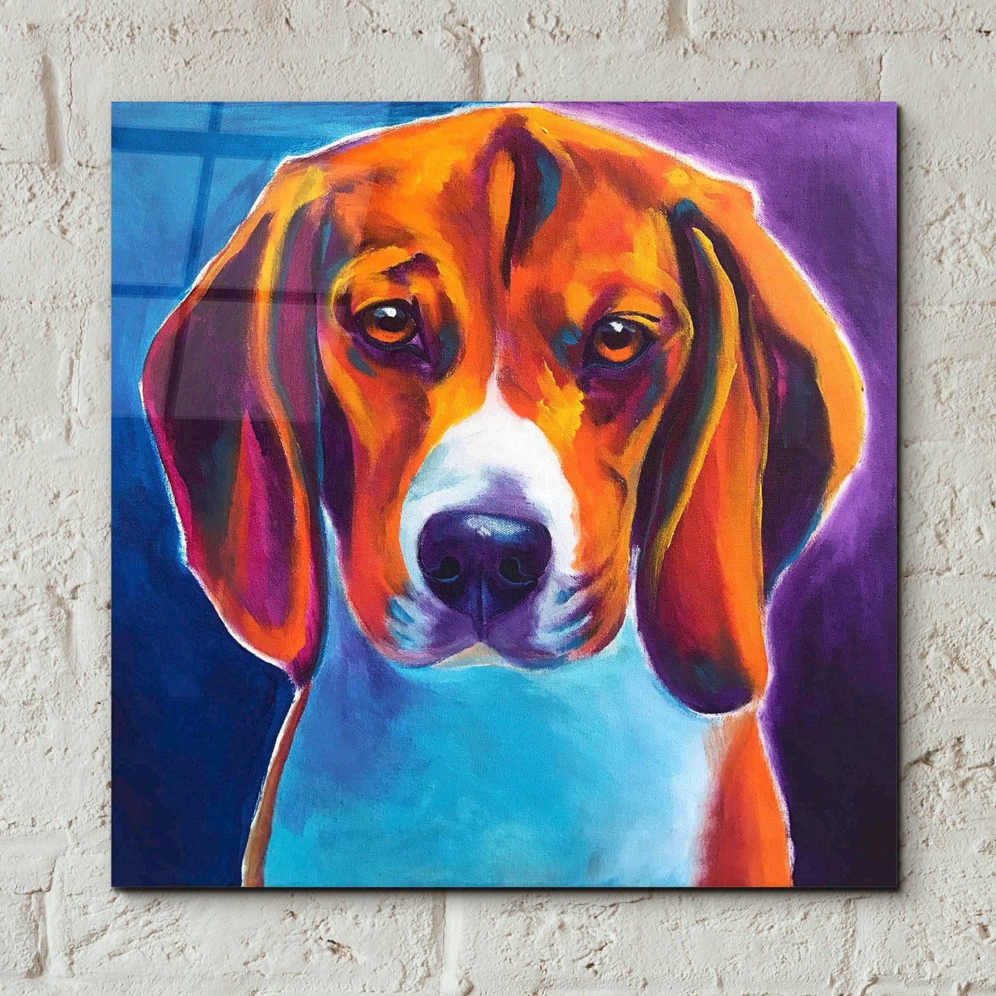 Epic Art 'Beagle - Chester2 by Dawg Painter, Acrylic Glass Wall Art,12x12