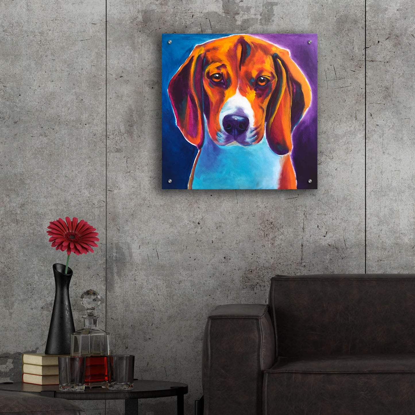 Epic Art 'Beagle - Chester2 by Dawg Painter, Acrylic Glass Wall Art,24x24