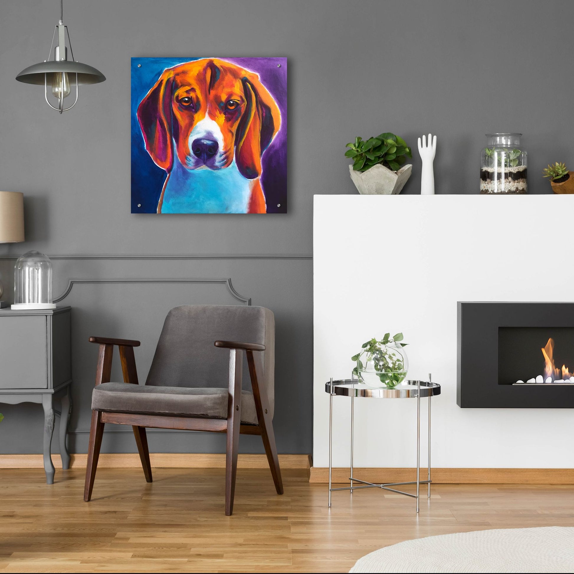 Epic Art 'Beagle - Chester2 by Dawg Painter, Acrylic Glass Wall Art,24x24