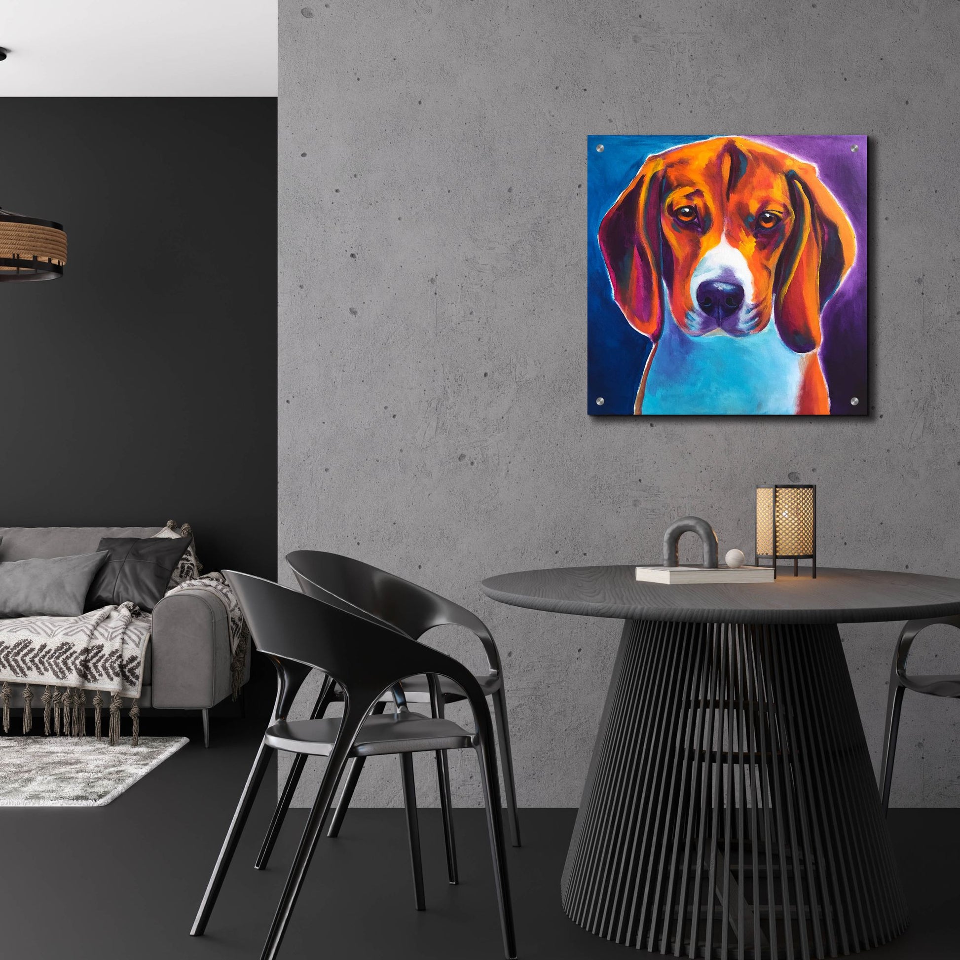 Epic Art 'Beagle - Chester2 by Dawg Painter, Acrylic Glass Wall Art,24x24