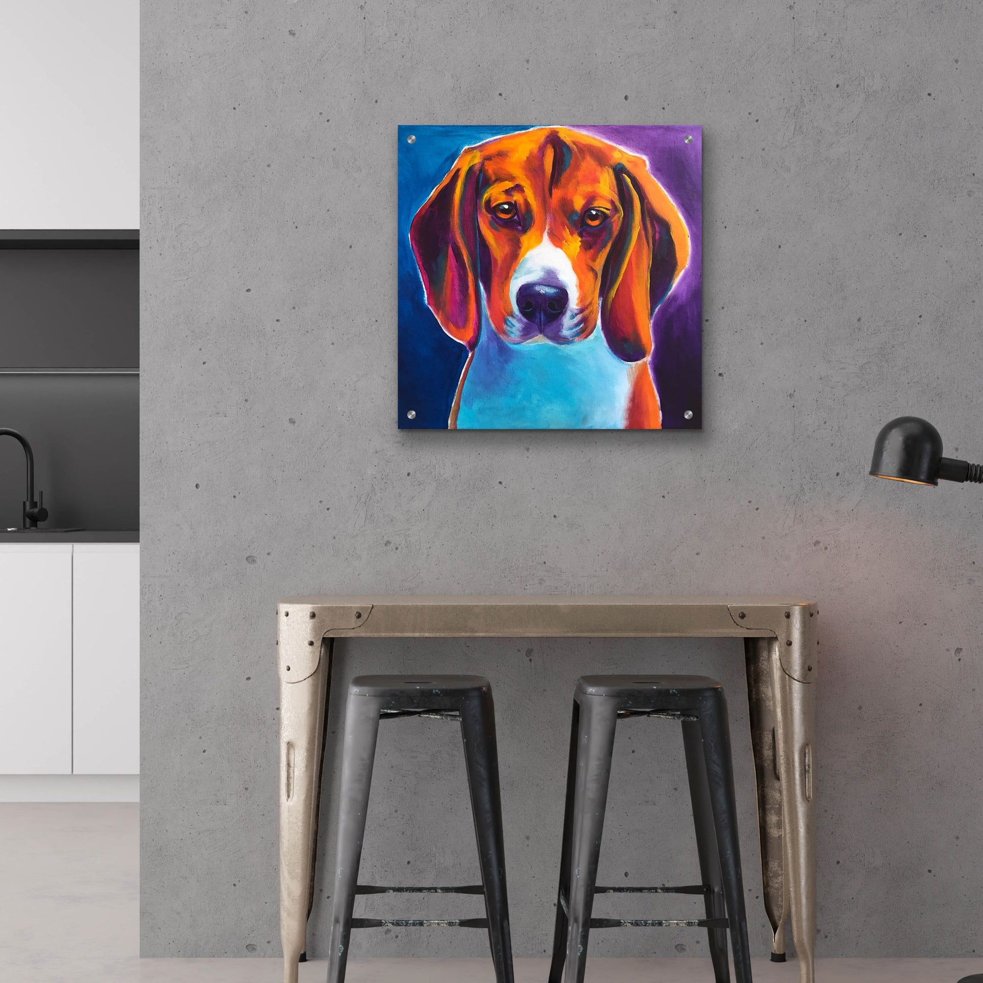 Epic Art 'Beagle - Chester2 by Dawg Painter, Acrylic Glass Wall Art,24x24