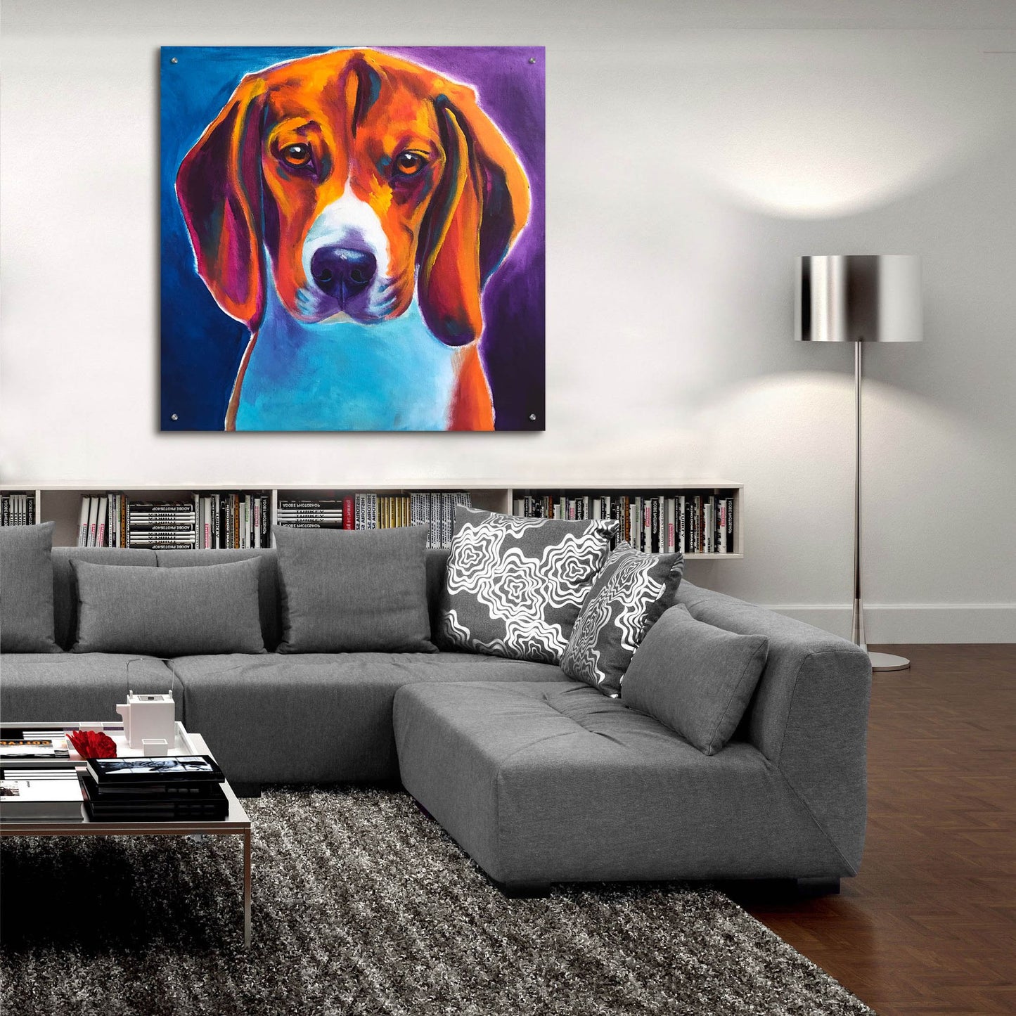 Epic Art 'Beagle - Chester2 by Dawg Painter, Acrylic Glass Wall Art,36x36