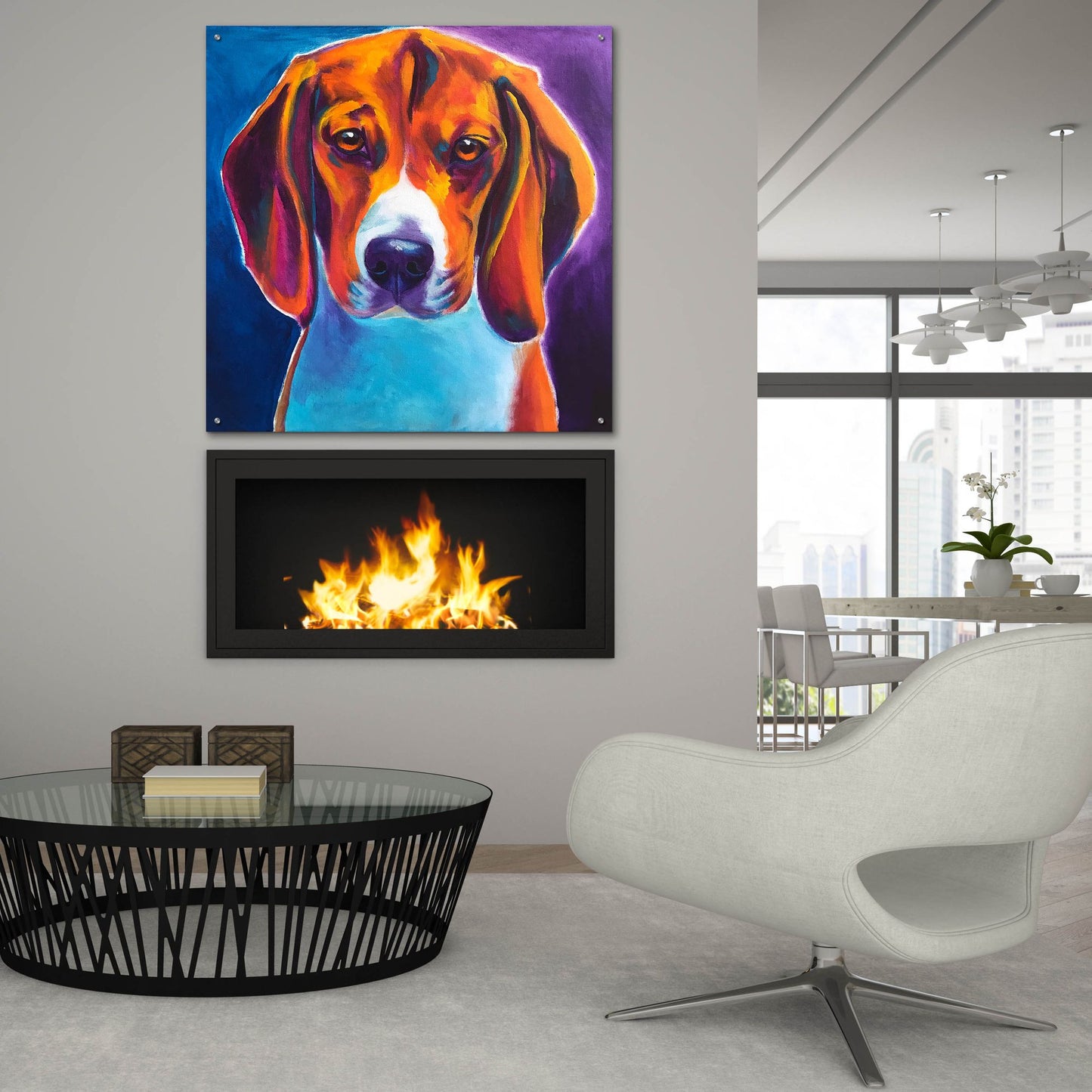 Epic Art 'Beagle - Chester2 by Dawg Painter, Acrylic Glass Wall Art,36x36