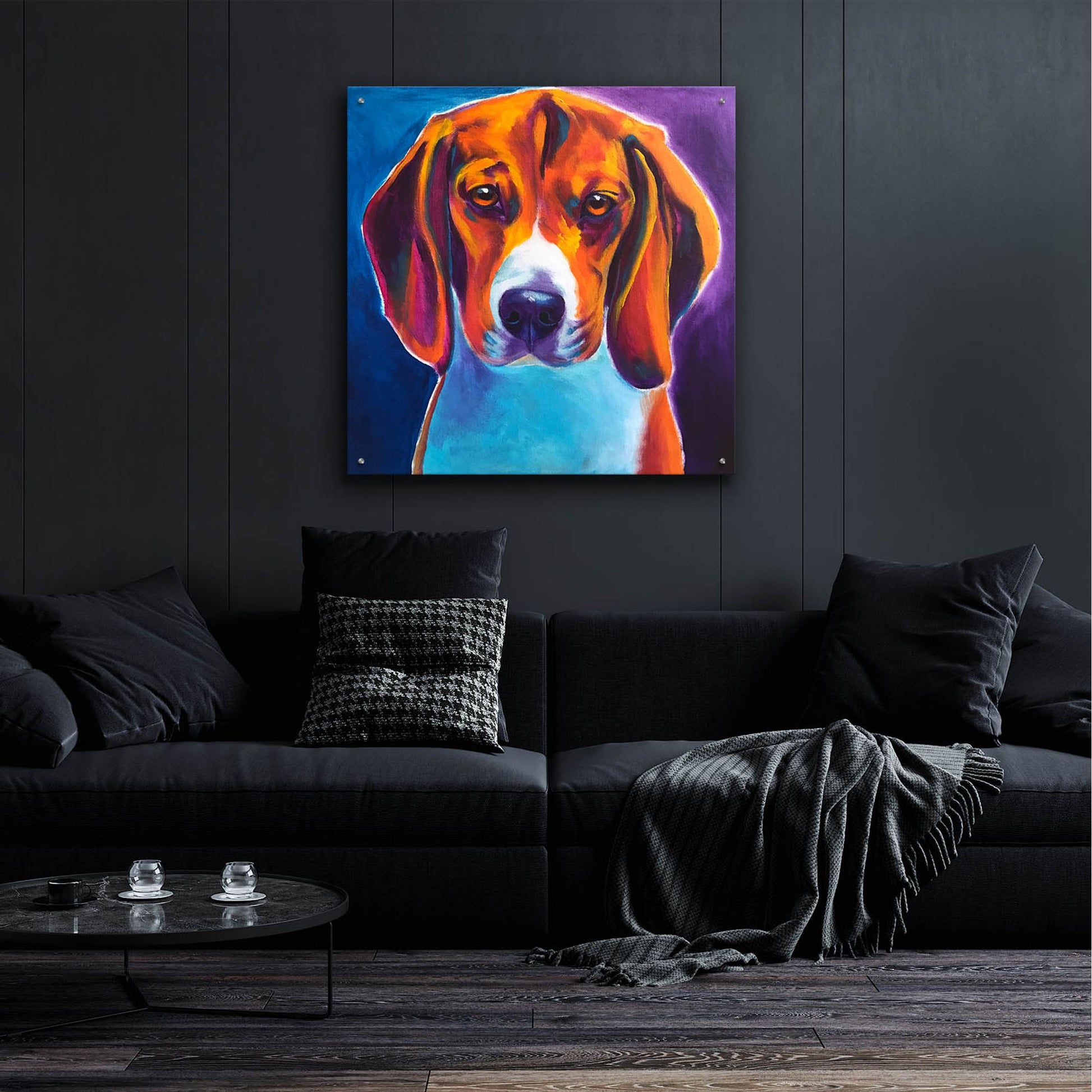 Epic Art 'Beagle - Chester2 by Dawg Painter, Acrylic Glass Wall Art,36x36