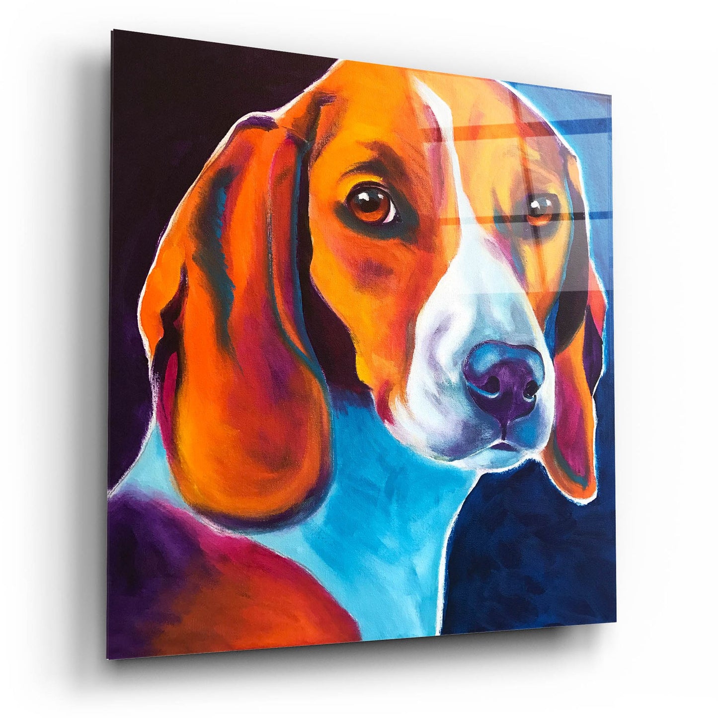 Epic Art 'Beagle - Lucy May2 by Dawg Painter, Acrylic Glass Wall Art,12x12