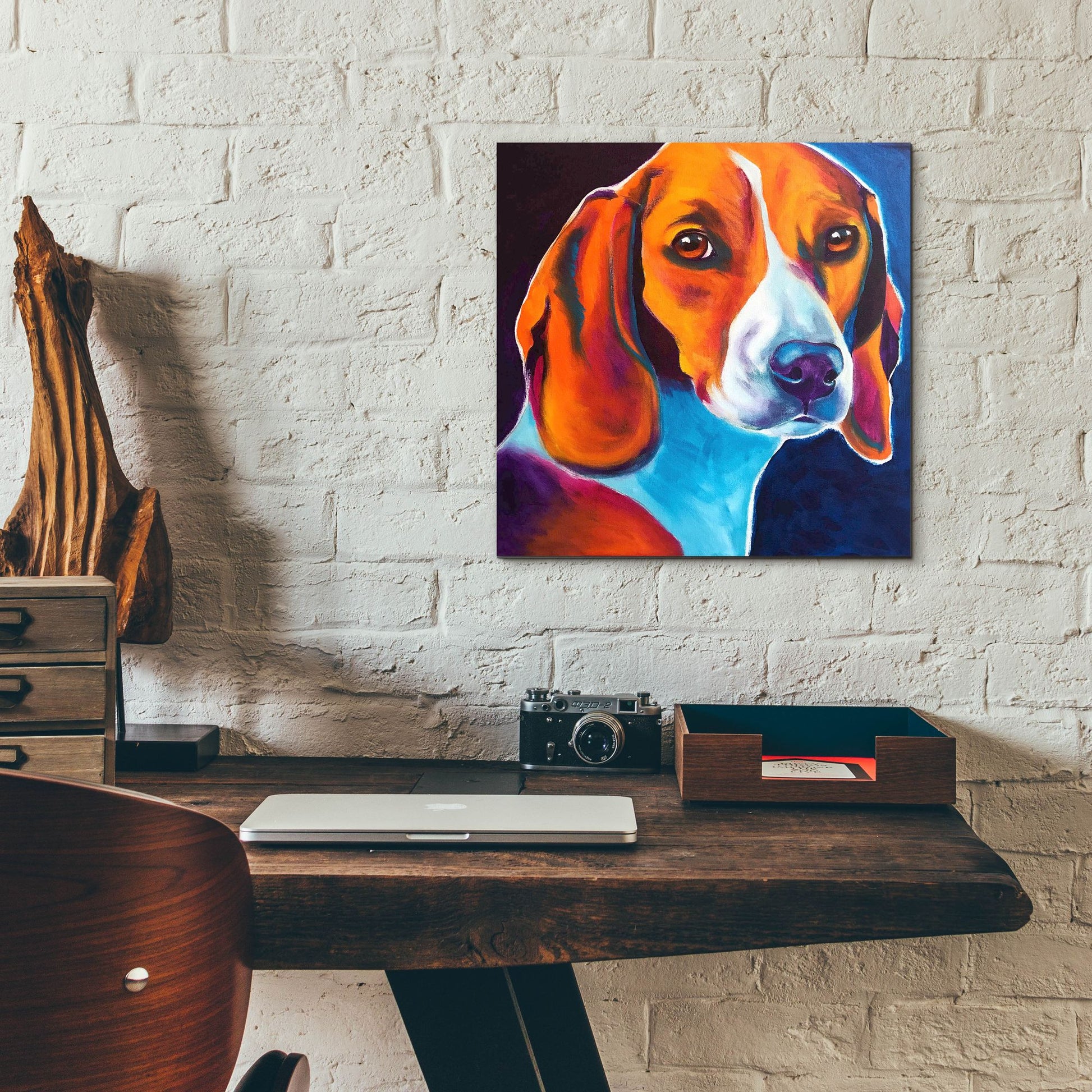 Epic Art 'Beagle - Lucy May2 by Dawg Painter, Acrylic Glass Wall Art,12x12