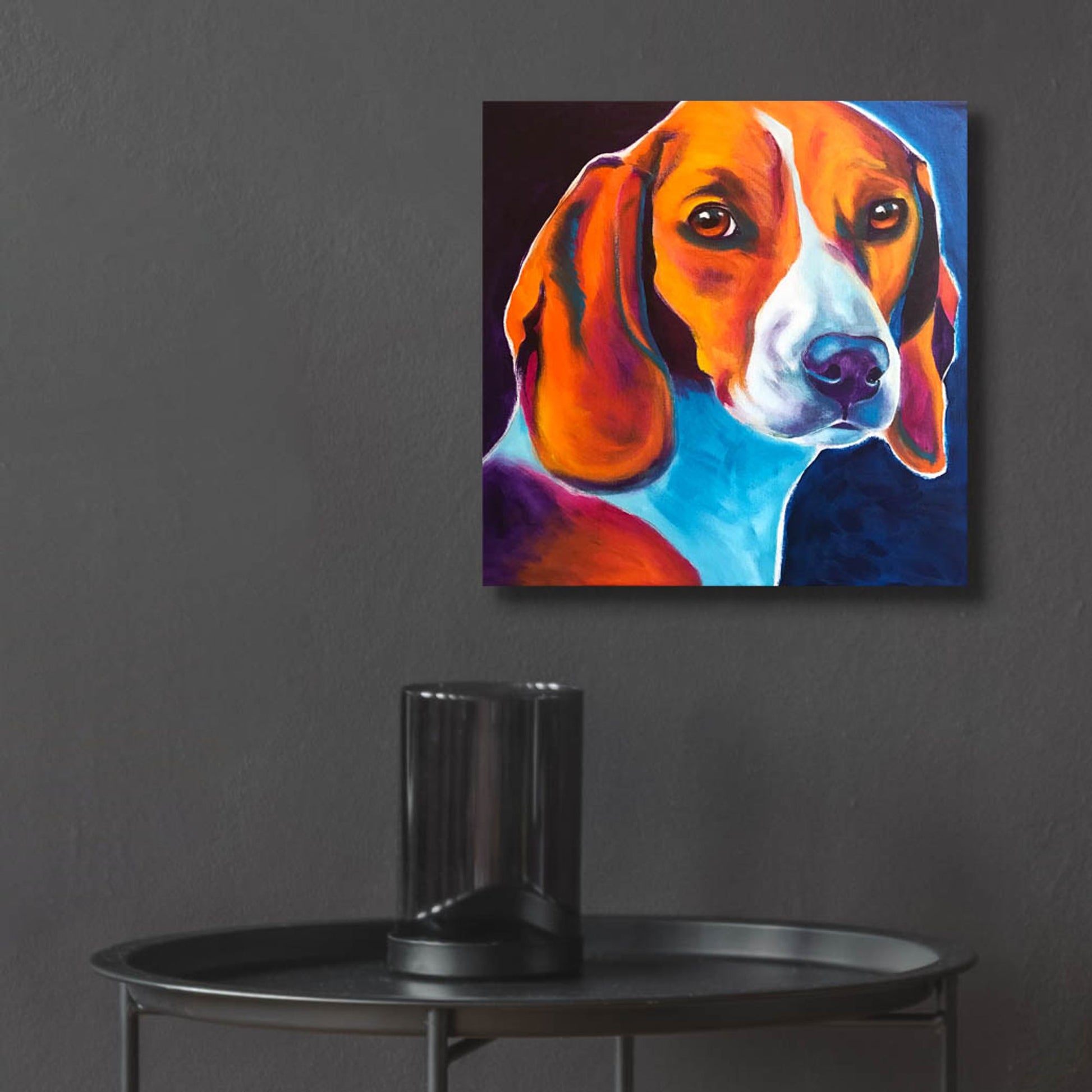 Epic Art 'Beagle - Lucy May2 by Dawg Painter, Acrylic Glass Wall Art,12x12