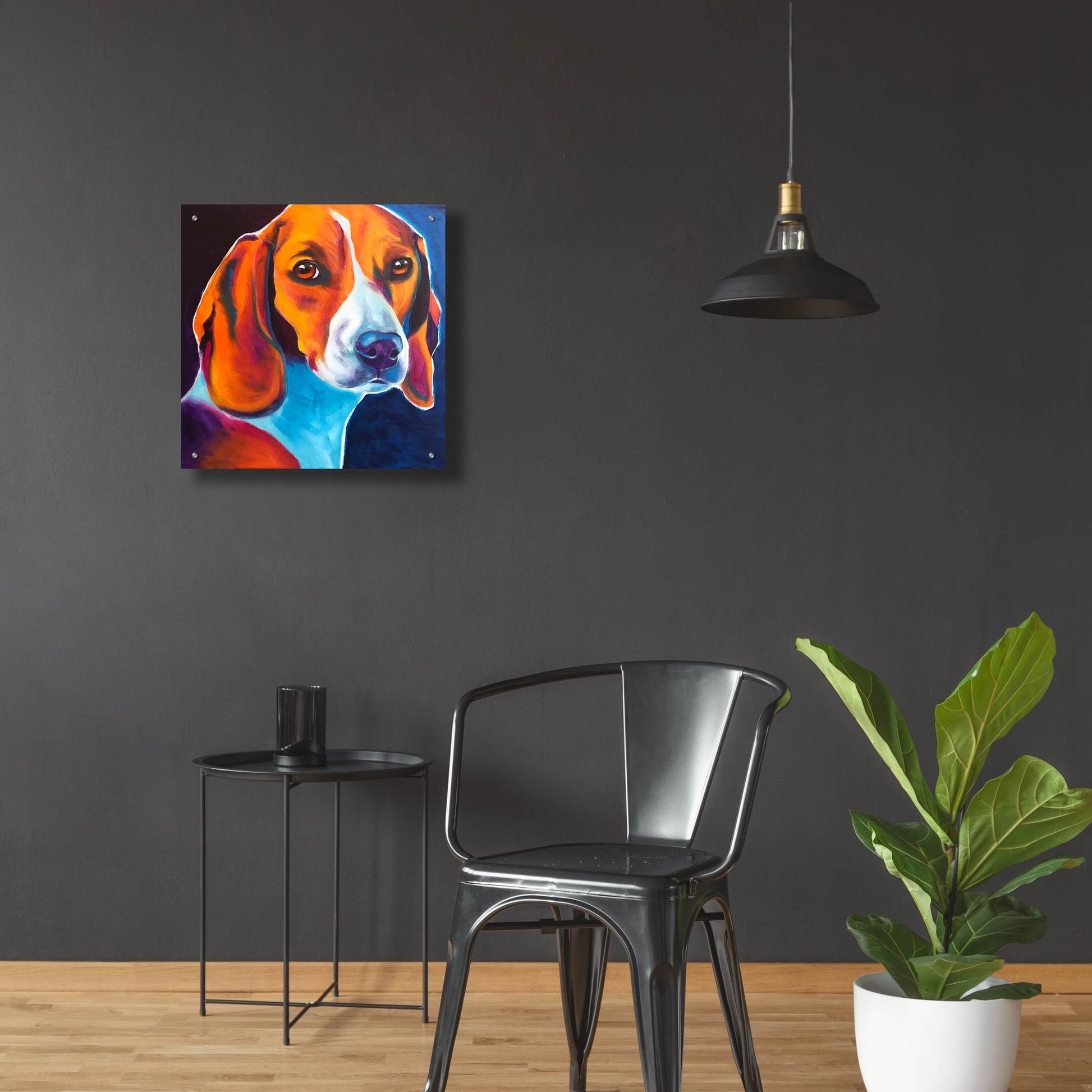 Epic Art 'Beagle - Lucy May2 by Dawg Painter, Acrylic Glass Wall Art,24x24