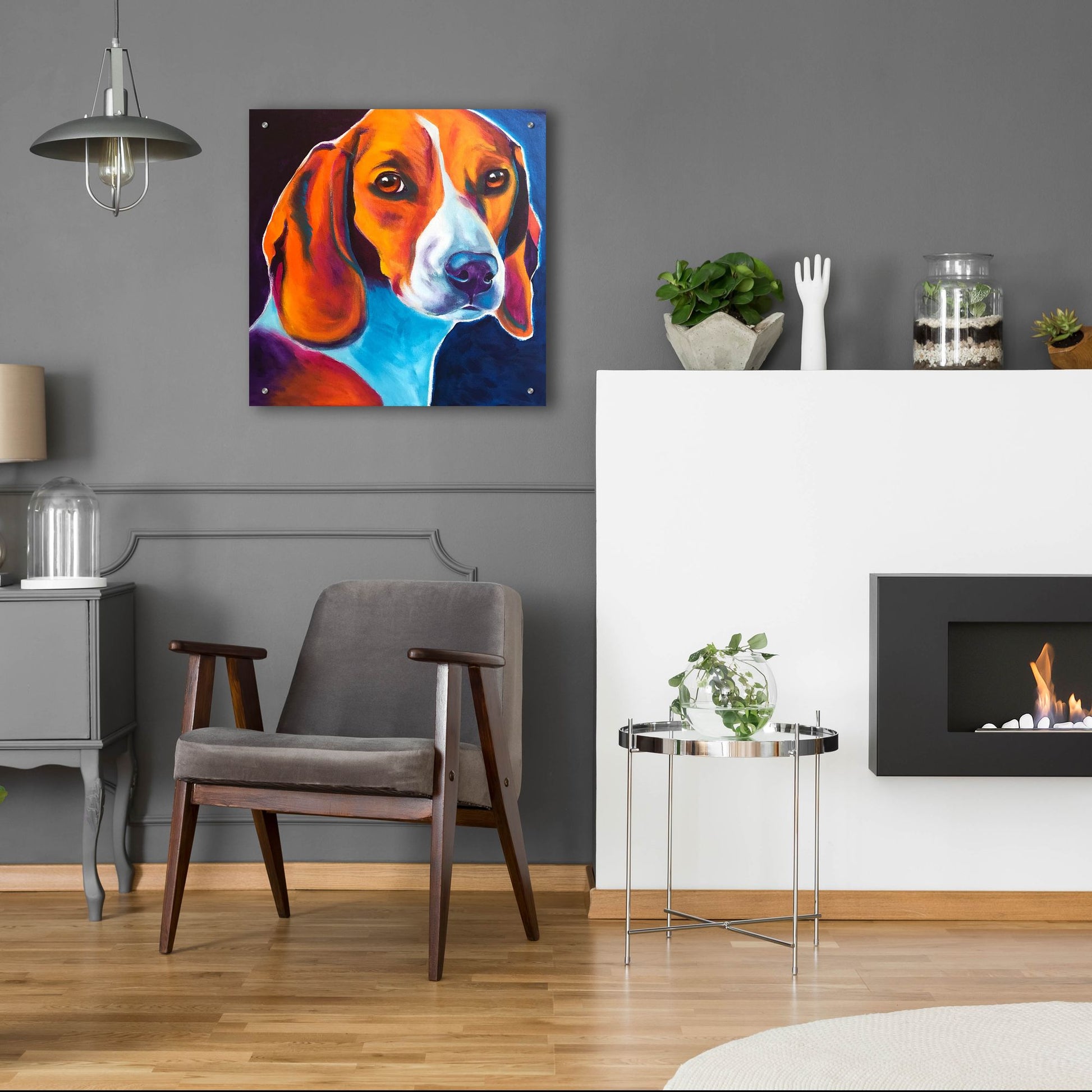 Epic Art 'Beagle - Lucy May2 by Dawg Painter, Acrylic Glass Wall Art,24x24