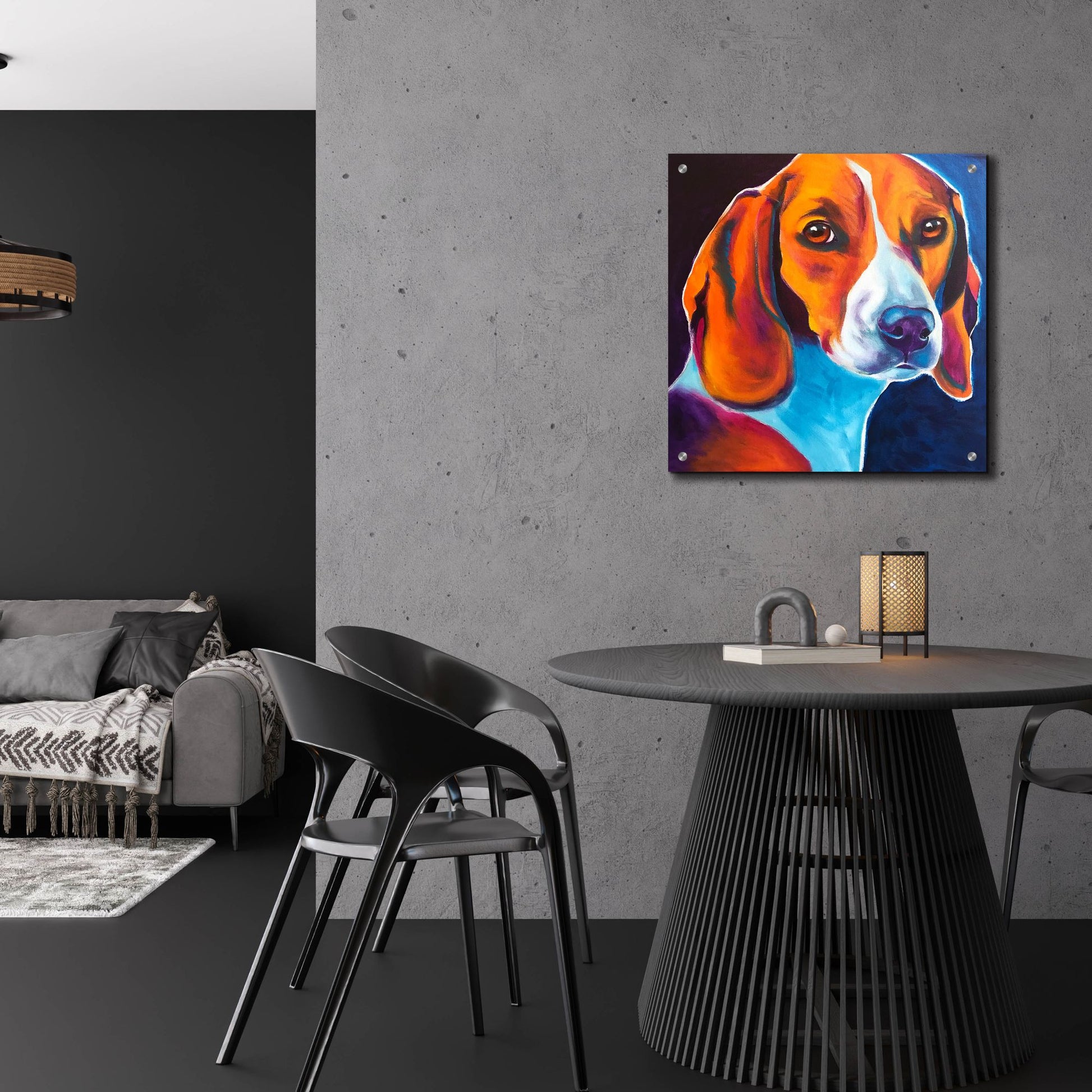 Epic Art 'Beagle - Lucy May2 by Dawg Painter, Acrylic Glass Wall Art,24x24