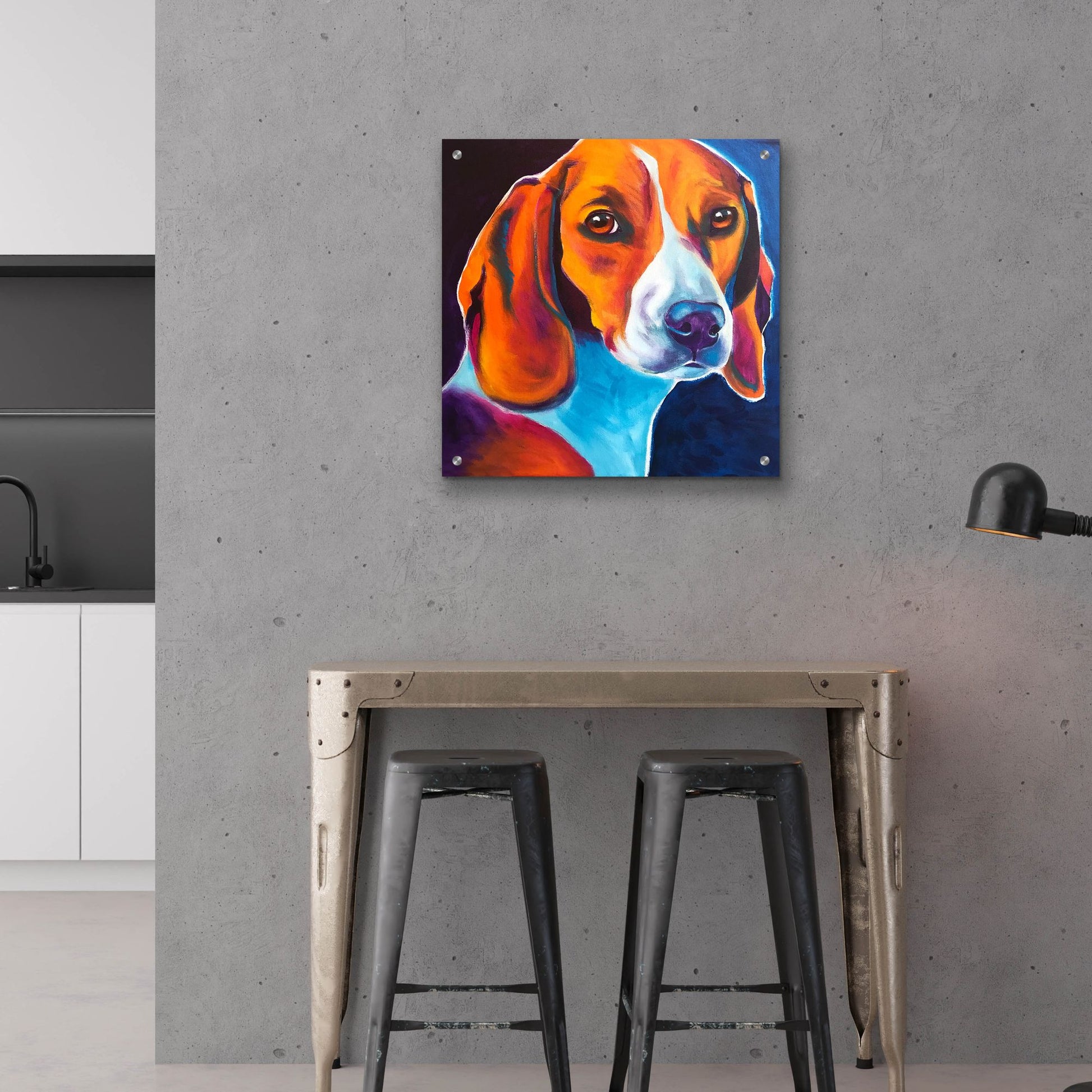 Epic Art 'Beagle - Lucy May2 by Dawg Painter, Acrylic Glass Wall Art,24x24