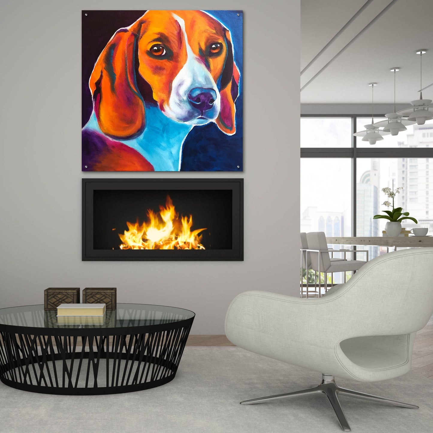 Epic Art 'Beagle - Lucy May2 by Dawg Painter, Acrylic Glass Wall Art,36x36