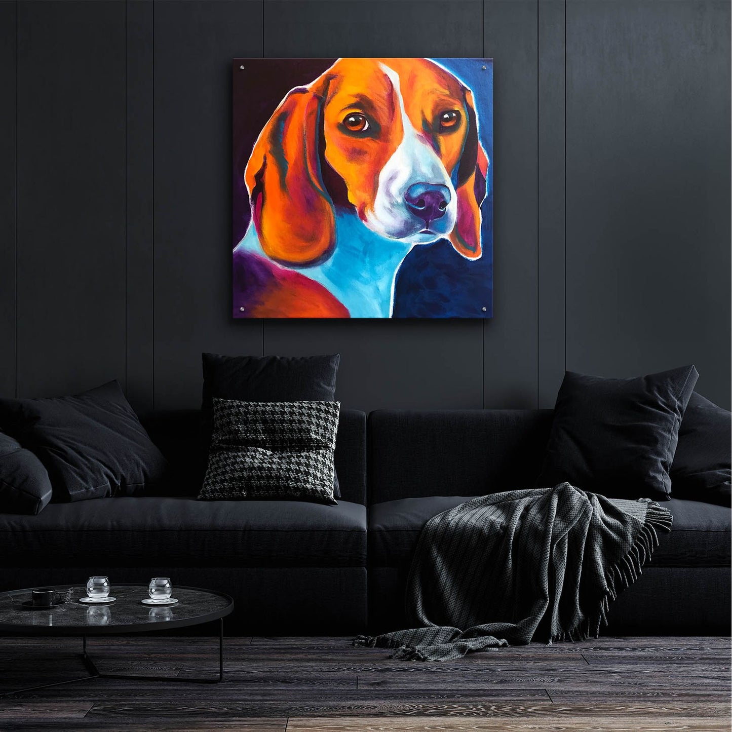 Epic Art 'Beagle - Lucy May2 by Dawg Painter, Acrylic Glass Wall Art,36x36