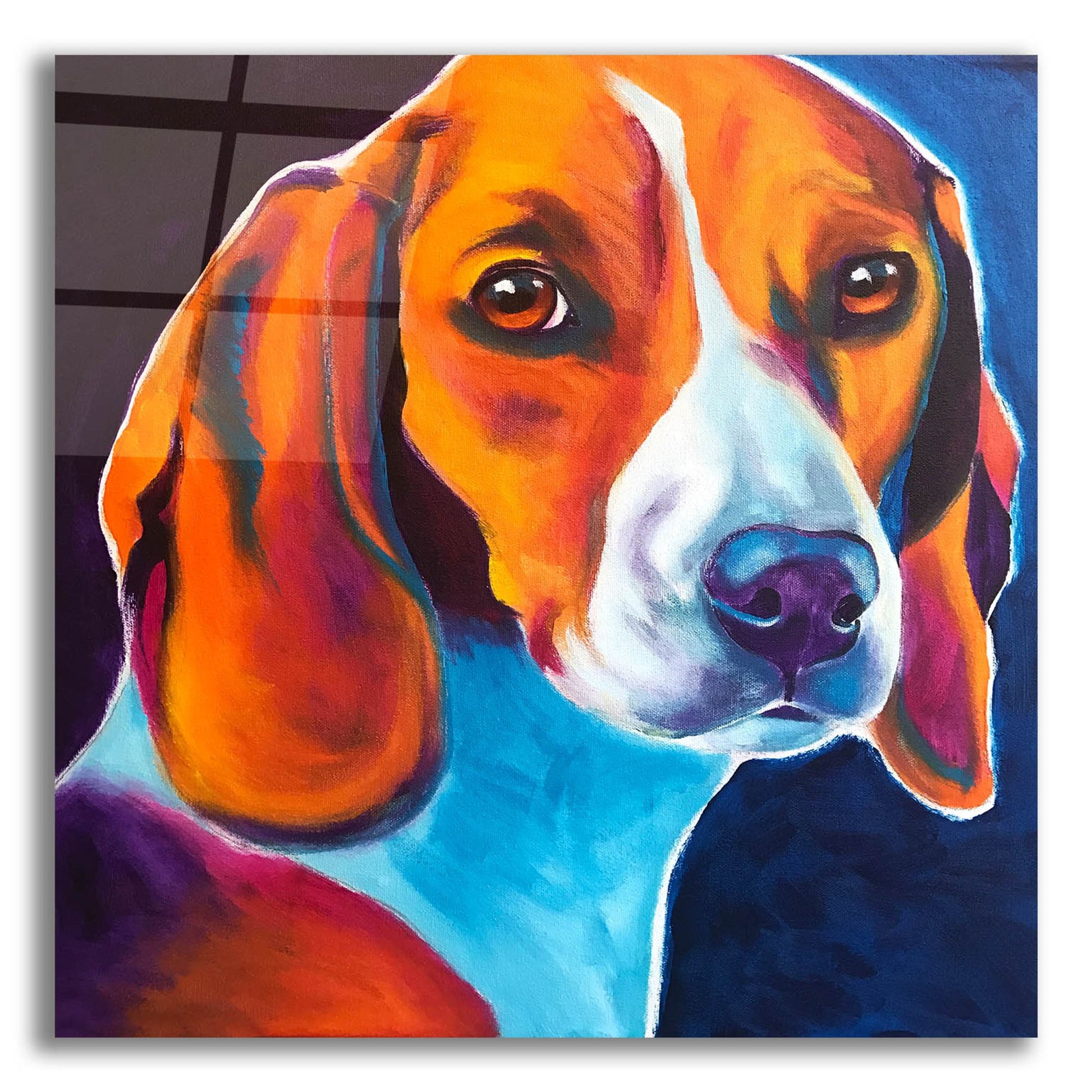 Epic Art 'Beagle - Lucy May2 by Dawg Painter, Acrylic Glass Wall Art