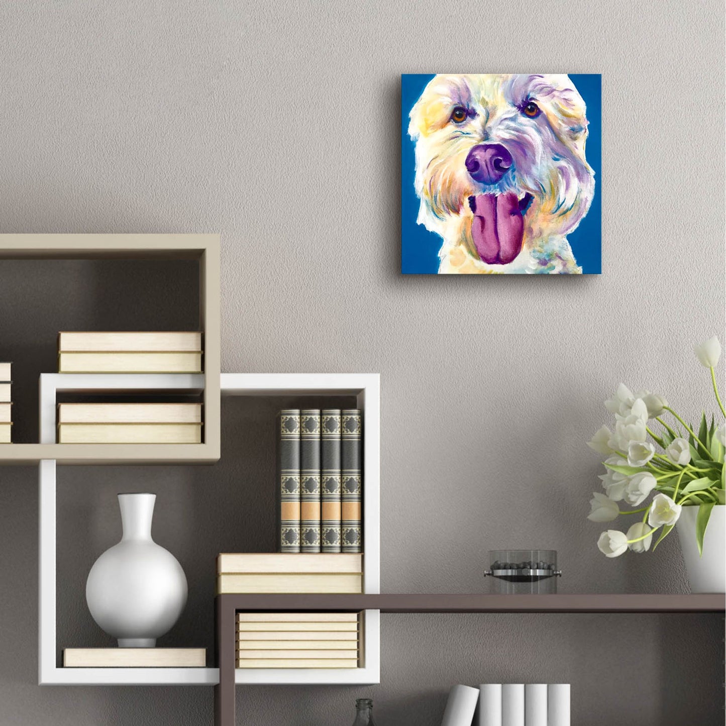 Epic Art 'Doodle - Hank2 by Dawg Painter, Acrylic Glass Wall Art,12x12