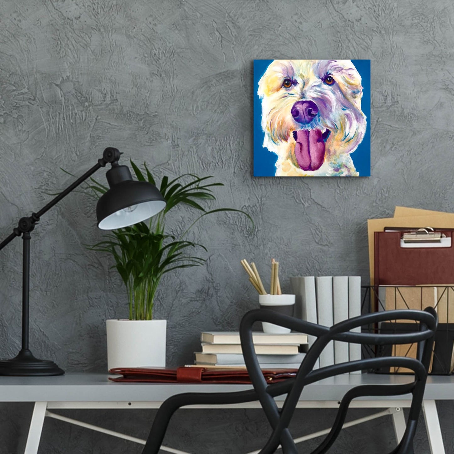 Epic Art 'Doodle - Hank2 by Dawg Painter, Acrylic Glass Wall Art,12x12