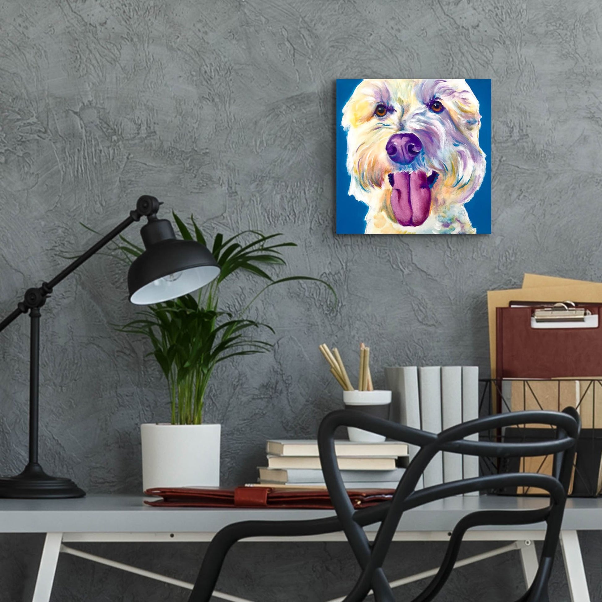 Epic Art 'Doodle - Hank2 by Dawg Painter, Acrylic Glass Wall Art,12x12