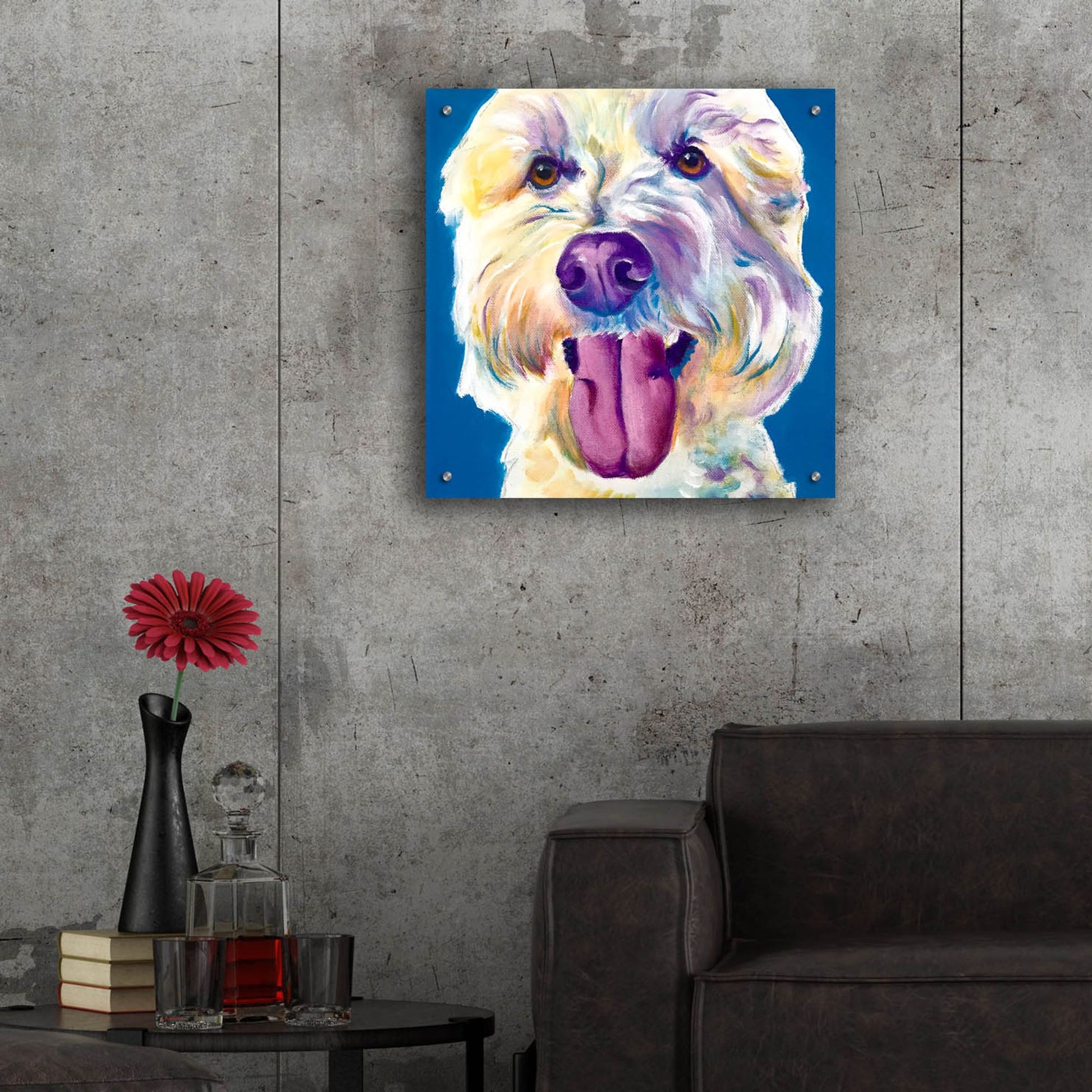 Epic Art 'Doodle - Hank2 by Dawg Painter, Acrylic Glass Wall Art,24x24