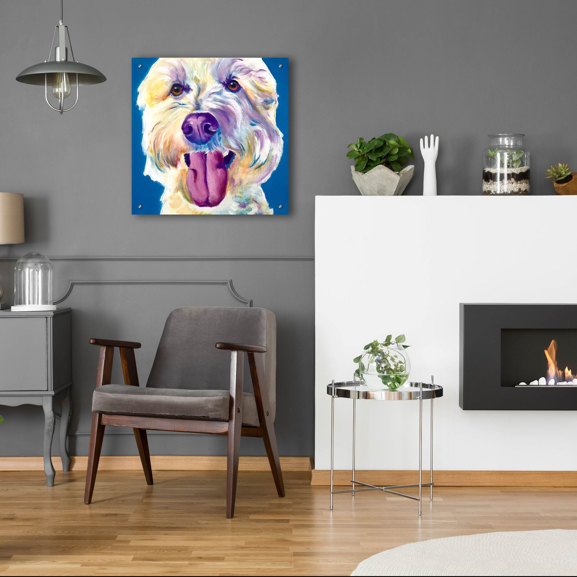 Epic Art 'Doodle - Hank2 by Dawg Painter, Acrylic Glass Wall Art,24x24