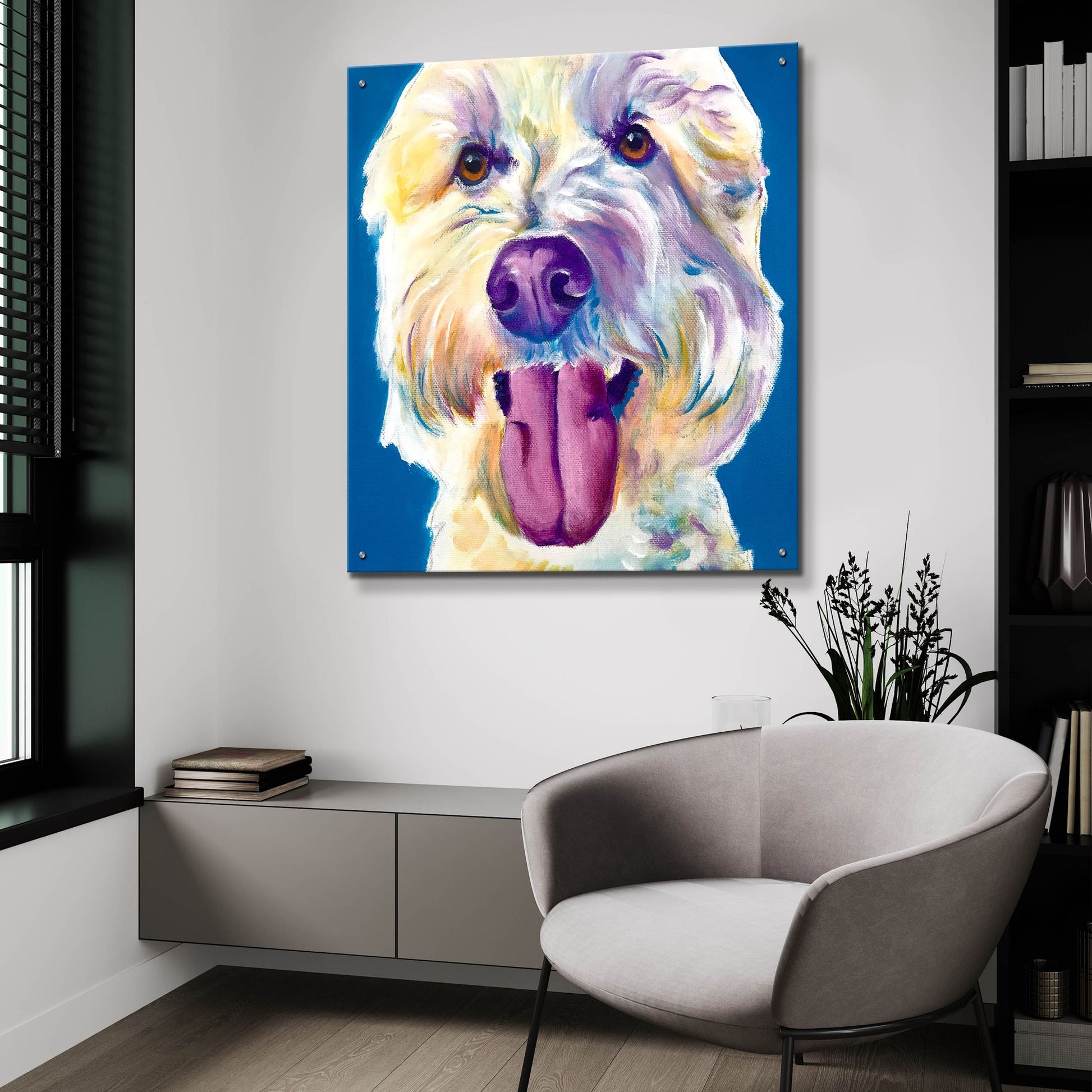 Epic Art 'Doodle - Hank2 by Dawg Painter, Acrylic Glass Wall Art,36x36