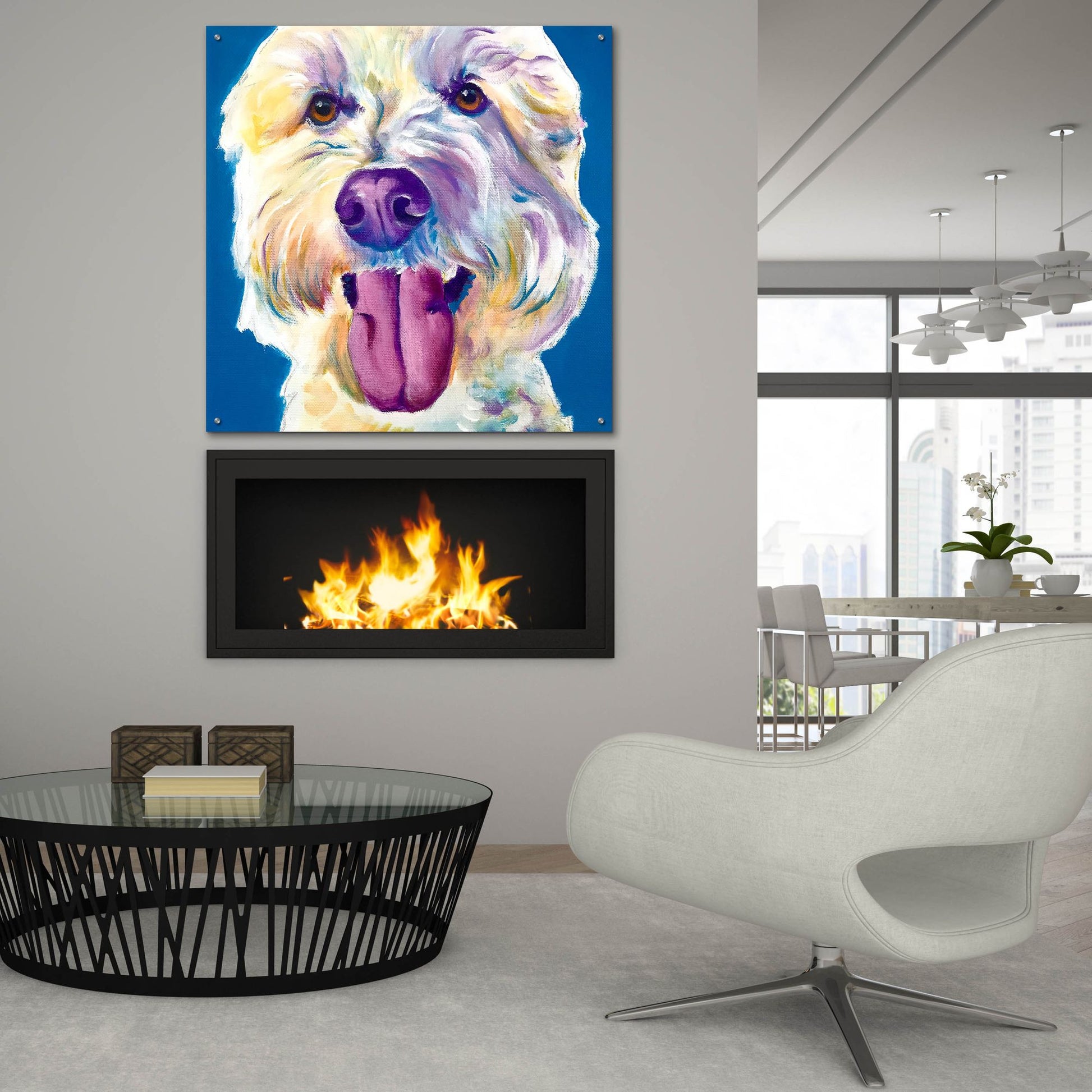 Epic Art 'Doodle - Hank2 by Dawg Painter, Acrylic Glass Wall Art,36x36