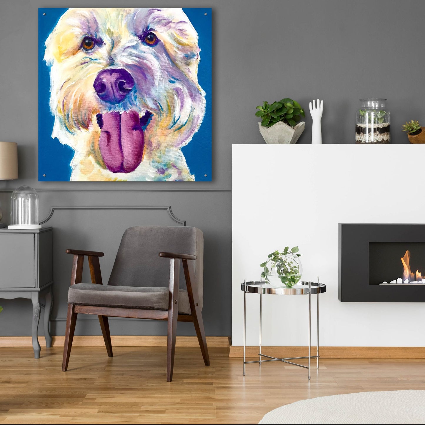 Epic Art 'Doodle - Hank2 by Dawg Painter, Acrylic Glass Wall Art,36x36