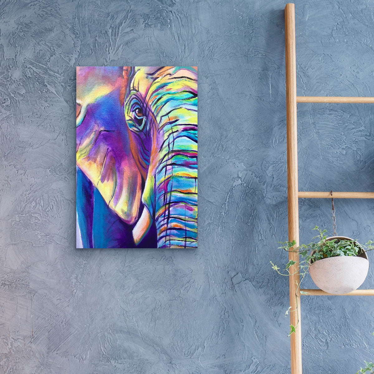 Epic Art 'Elephant - Butterfly Left2 by Dawg Painter, Acrylic Glass Wall Art,16x24